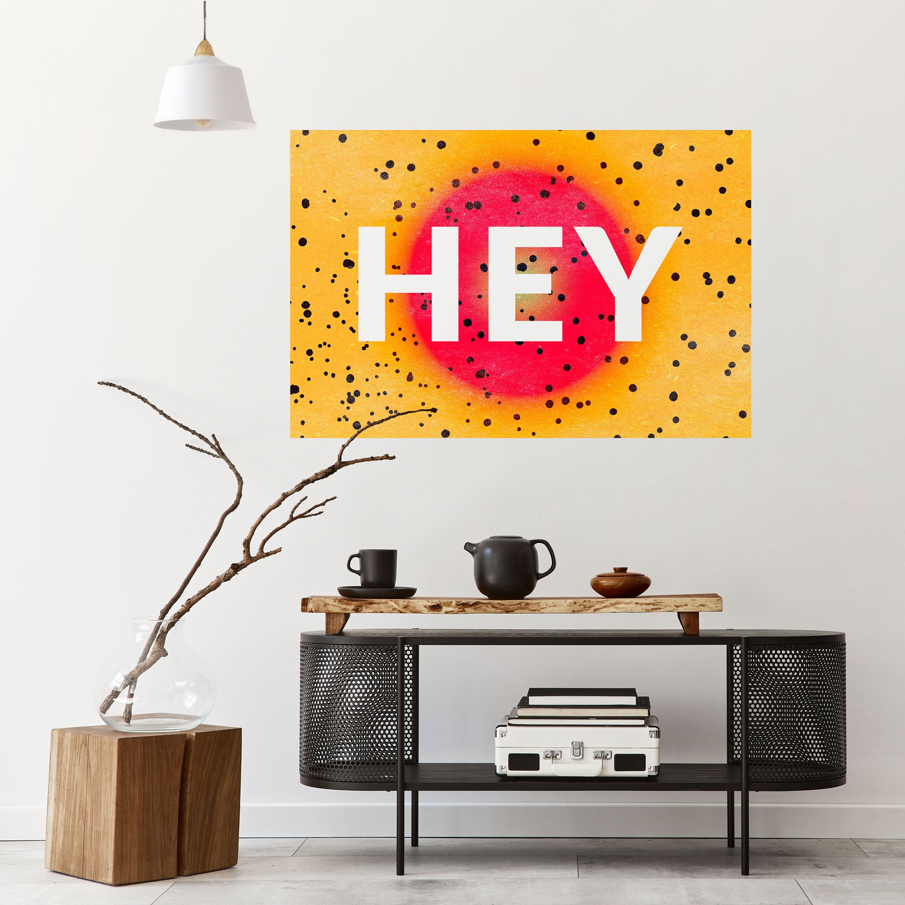 HEY THERE Horizontales Poster zum Abziehen und Aufkleben