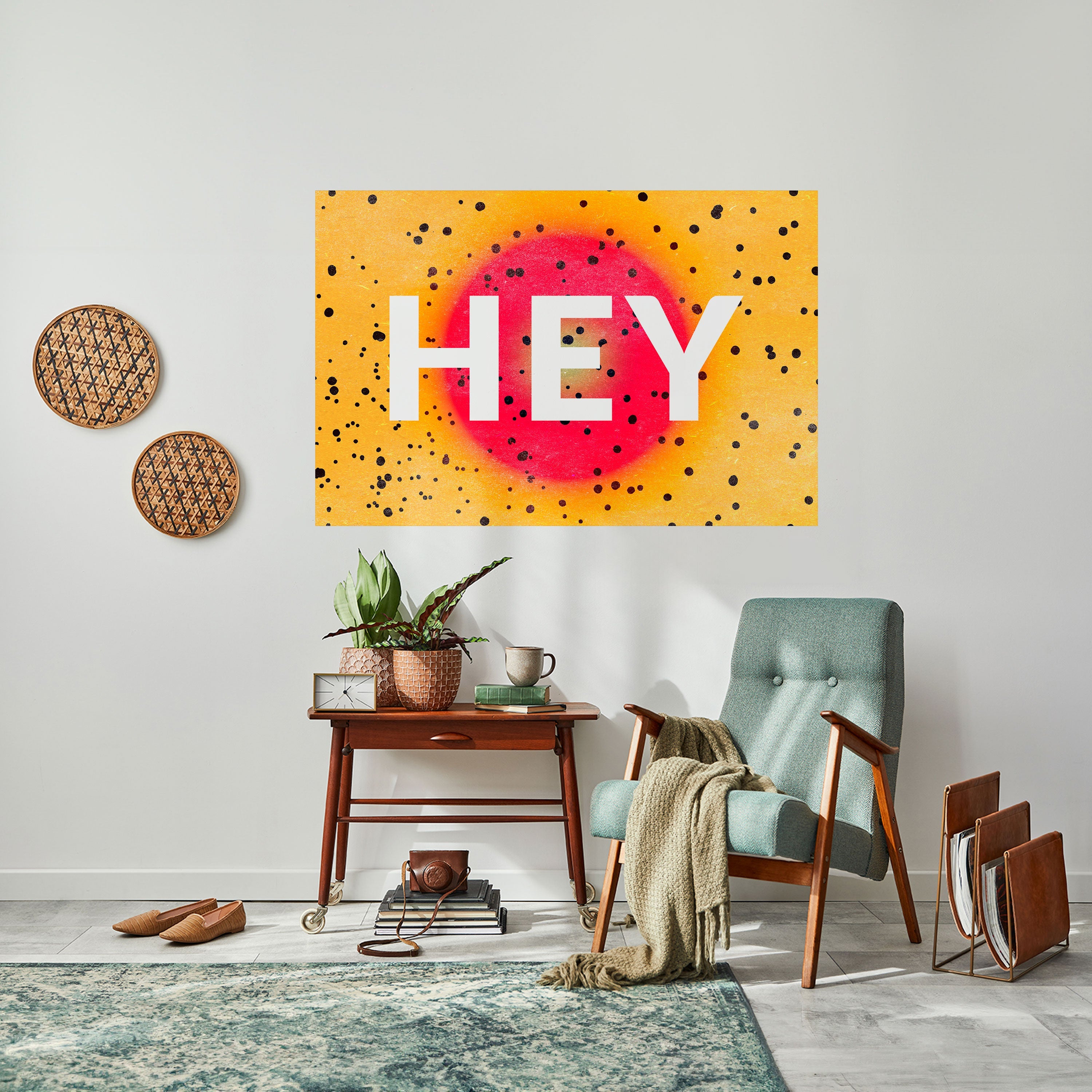HEY THERE Horizontales Poster zum Abziehen und Aufkleben