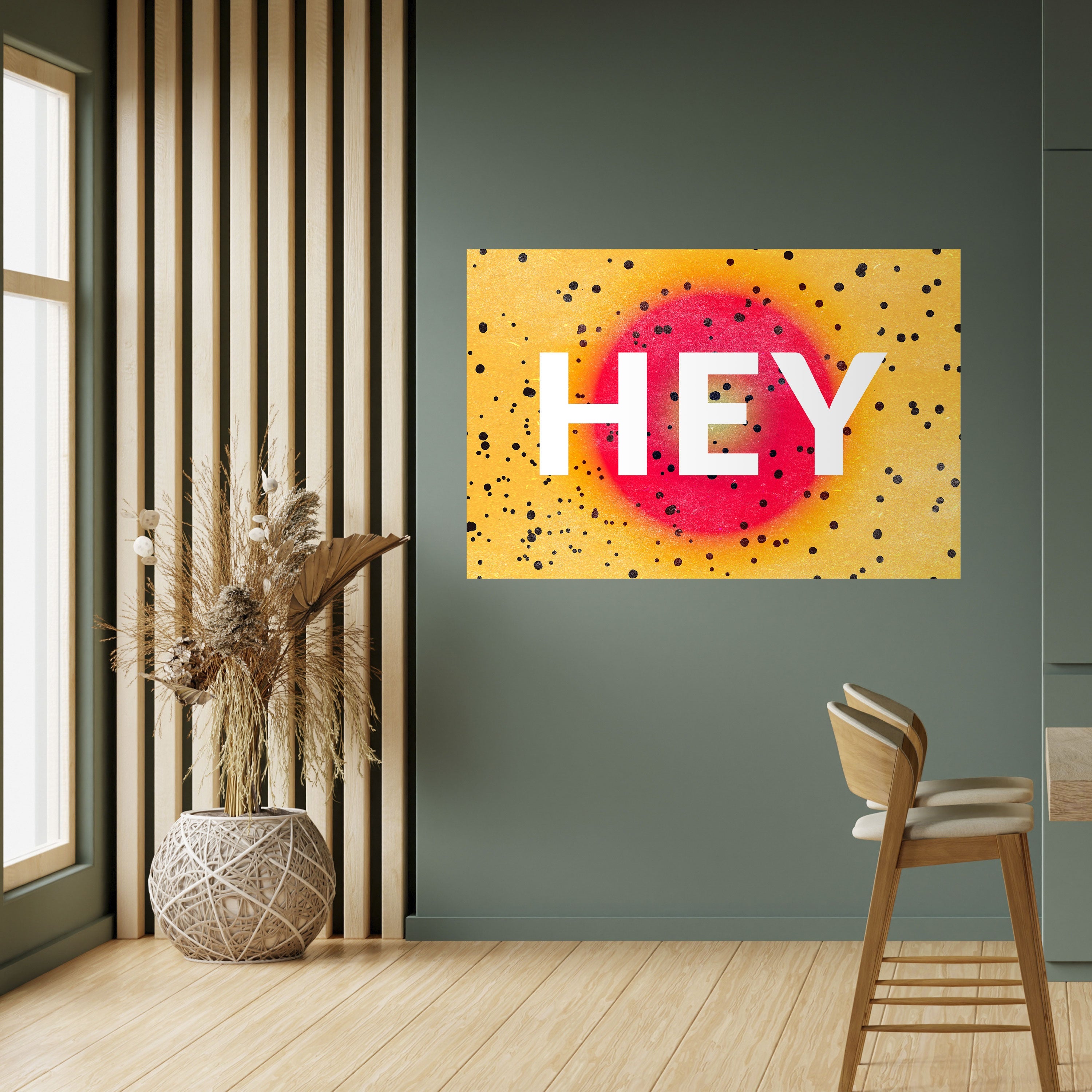 HEY THERE Horizontales Poster zum Abziehen und Aufkleben