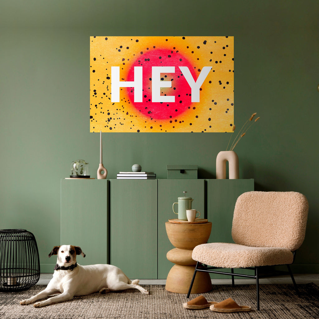 HEY THERE Horizontales Poster zum Abziehen und Aufkleben