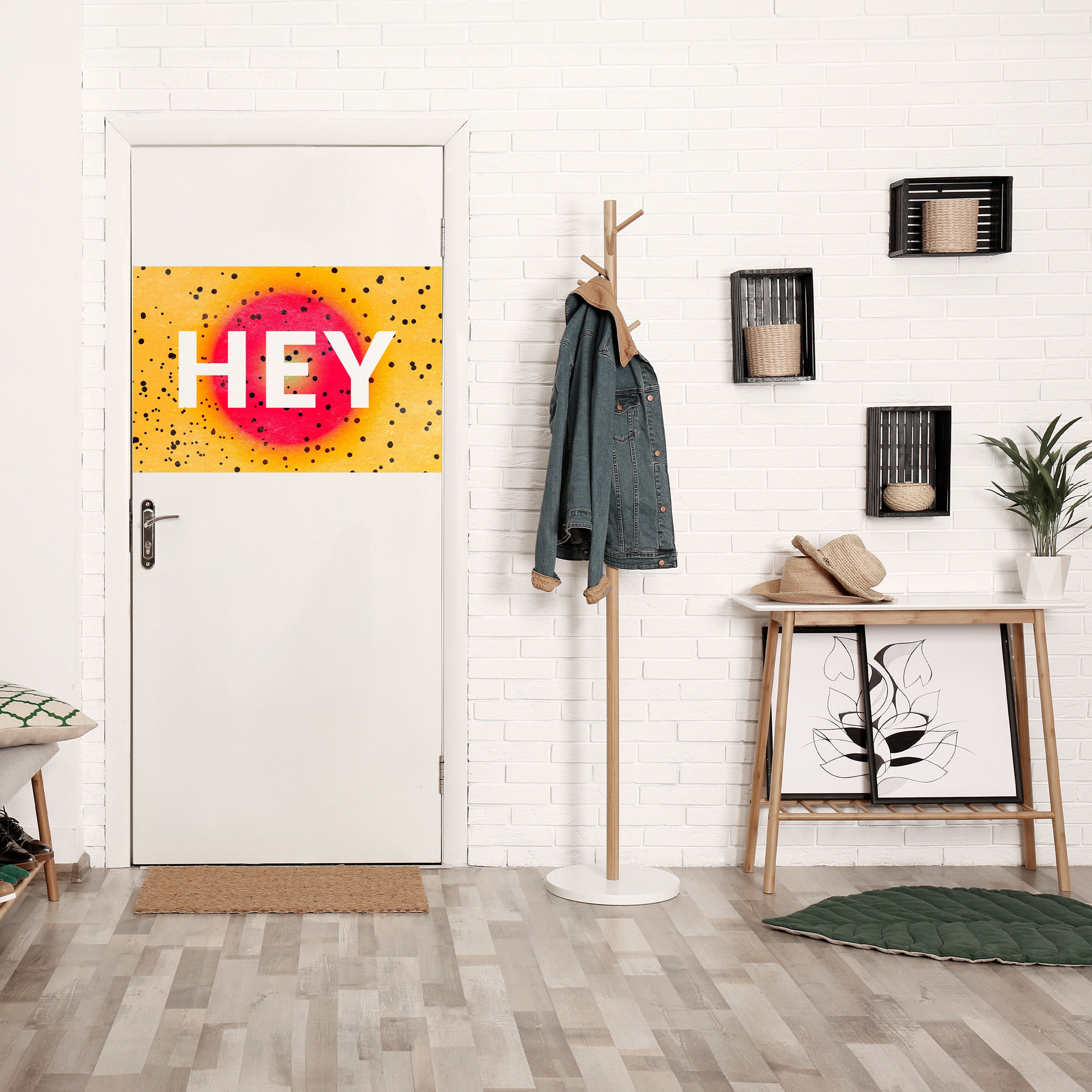 HEY THERE Horizontales Poster zum Abziehen und Aufkleben