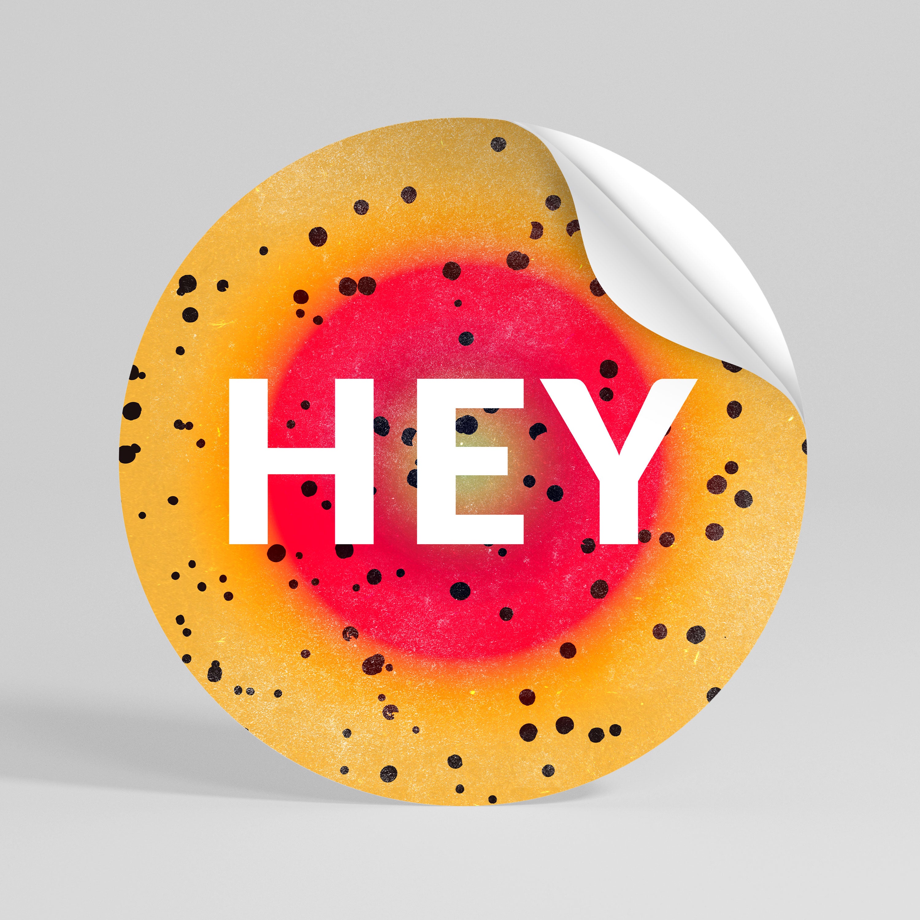 HEY THERE Peel and Stick Round Sticker