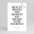 BEAUTY REDEFINED Selbstklebendes Poster - Hochformat