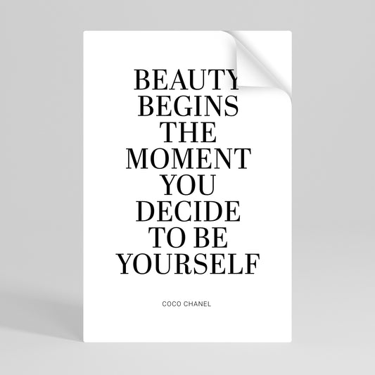 BEAUTY REDEFINED Selbstklebendes Poster - Hochformat