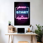 PRESS PLAY FOR JOY Selbstklebendes Poster - Hochformat