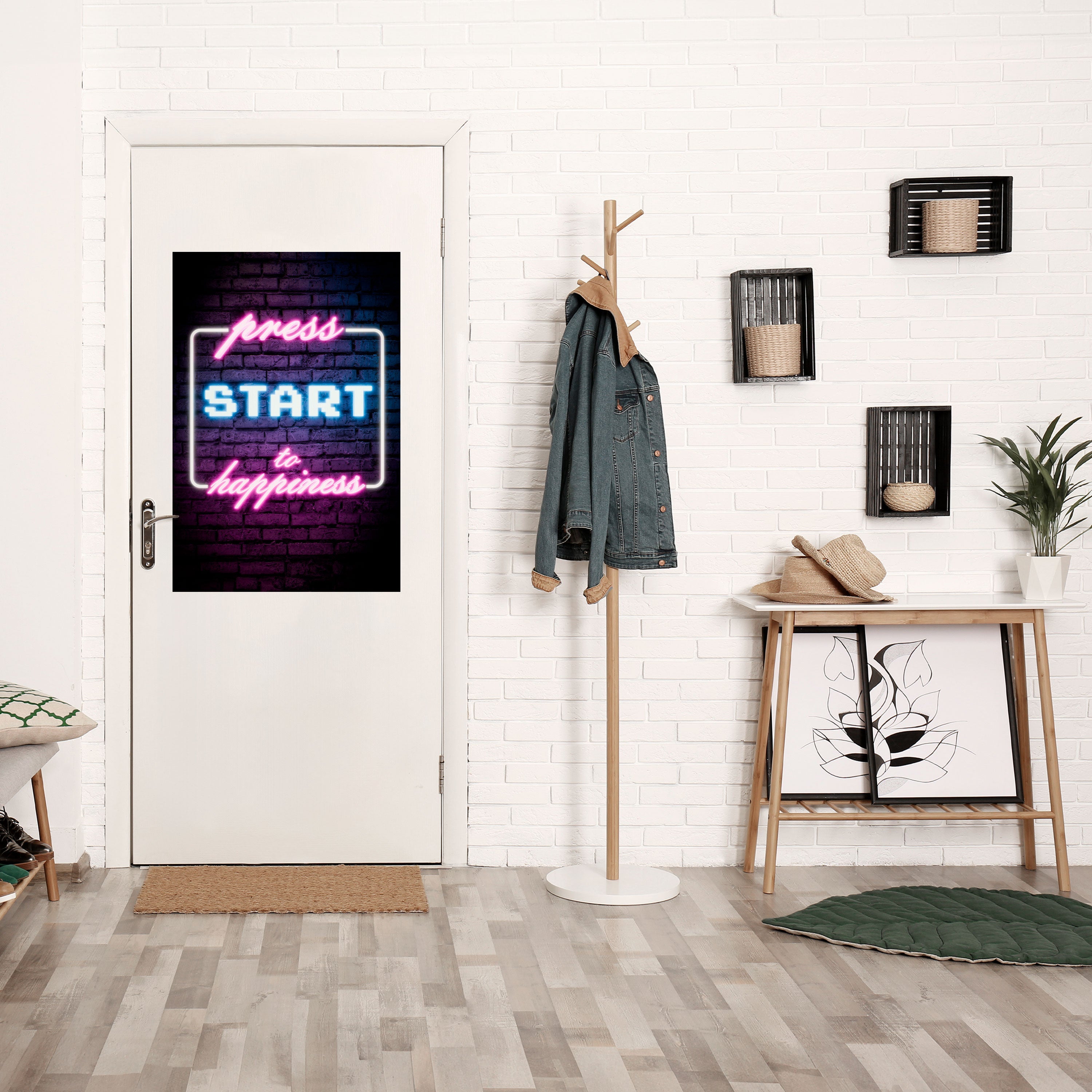 DRÜCKEN SIE PLAY FÜR JOY Vertikales Poster zum Abziehen und Aufkleben