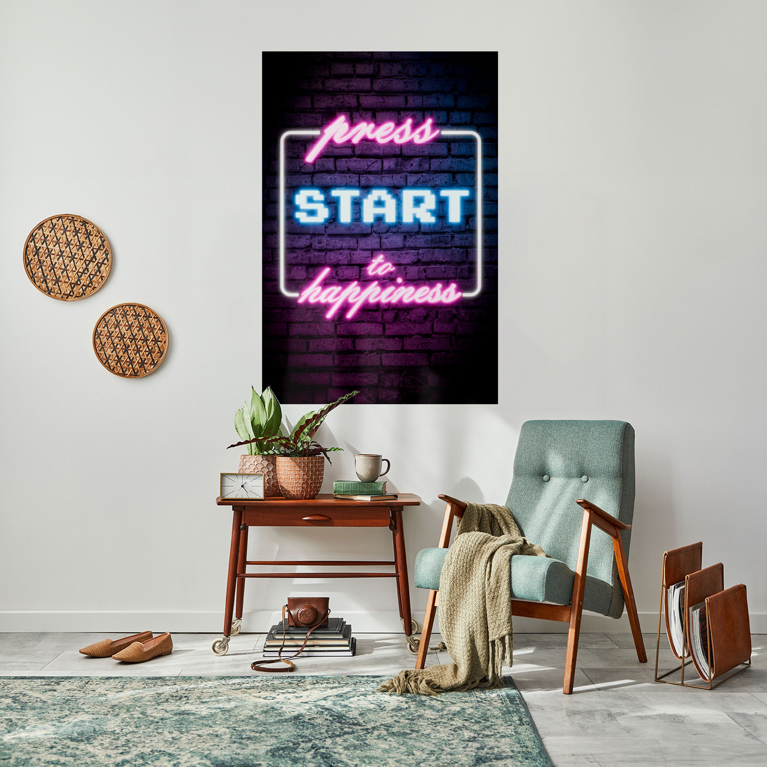 DRÜCKEN SIE PLAY FÜR JOY Vertikales Poster zum Abziehen und Aufkleben