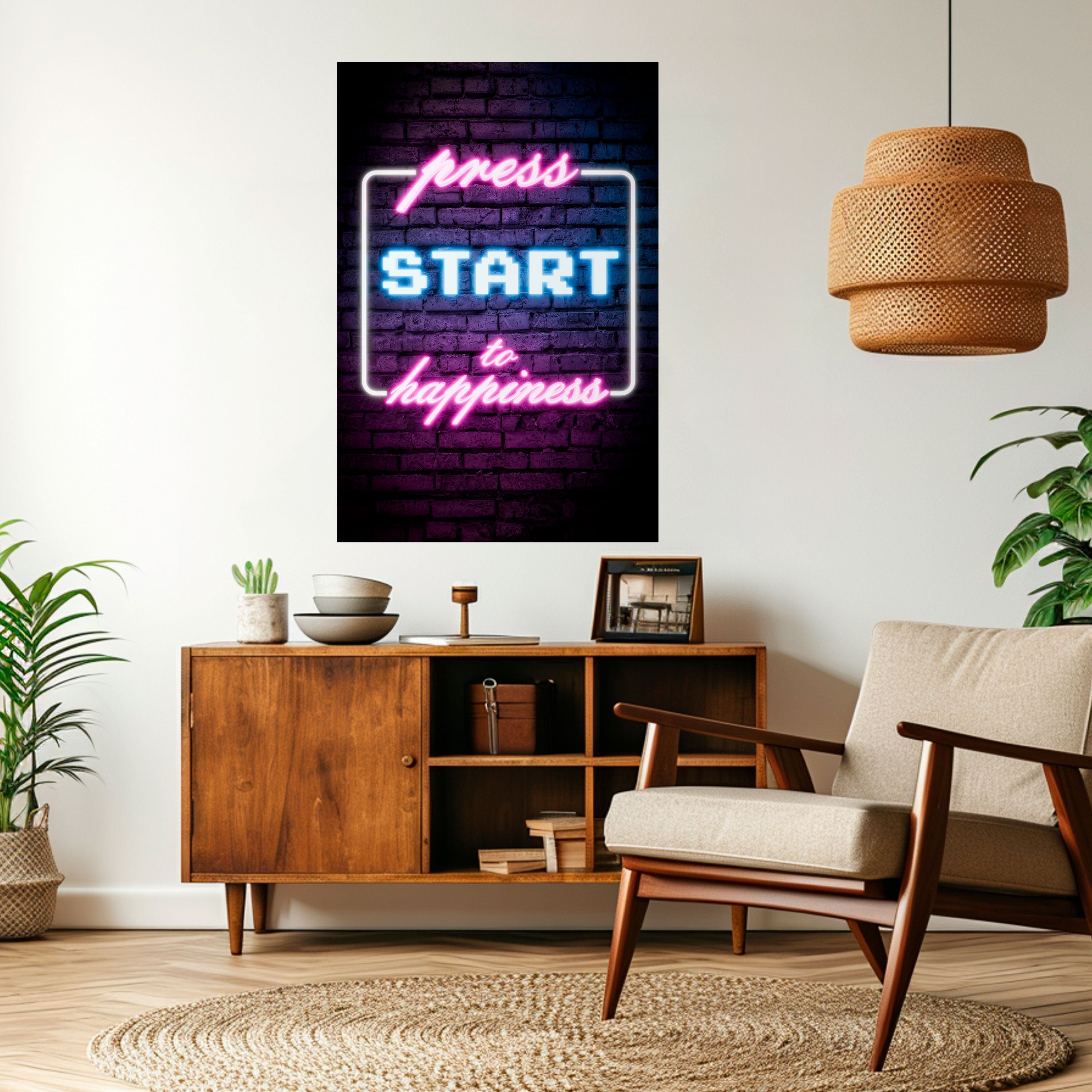DRÜCKEN SIE PLAY FÜR JOY Vertikales Poster zum Abziehen und Aufkleben