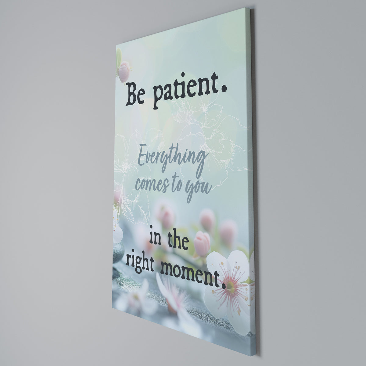 PATIENCE IN BLOOM Vertical Canvas Print