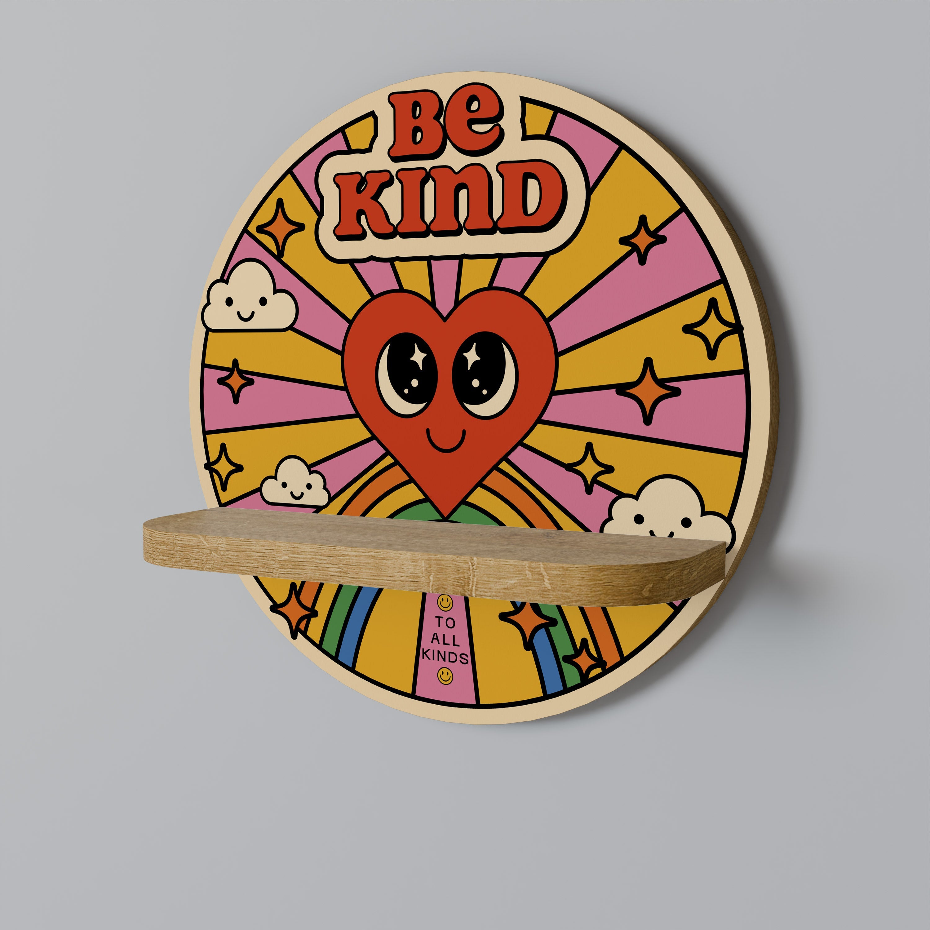BE KIND Rundes Kunstregal in Eichenoptik