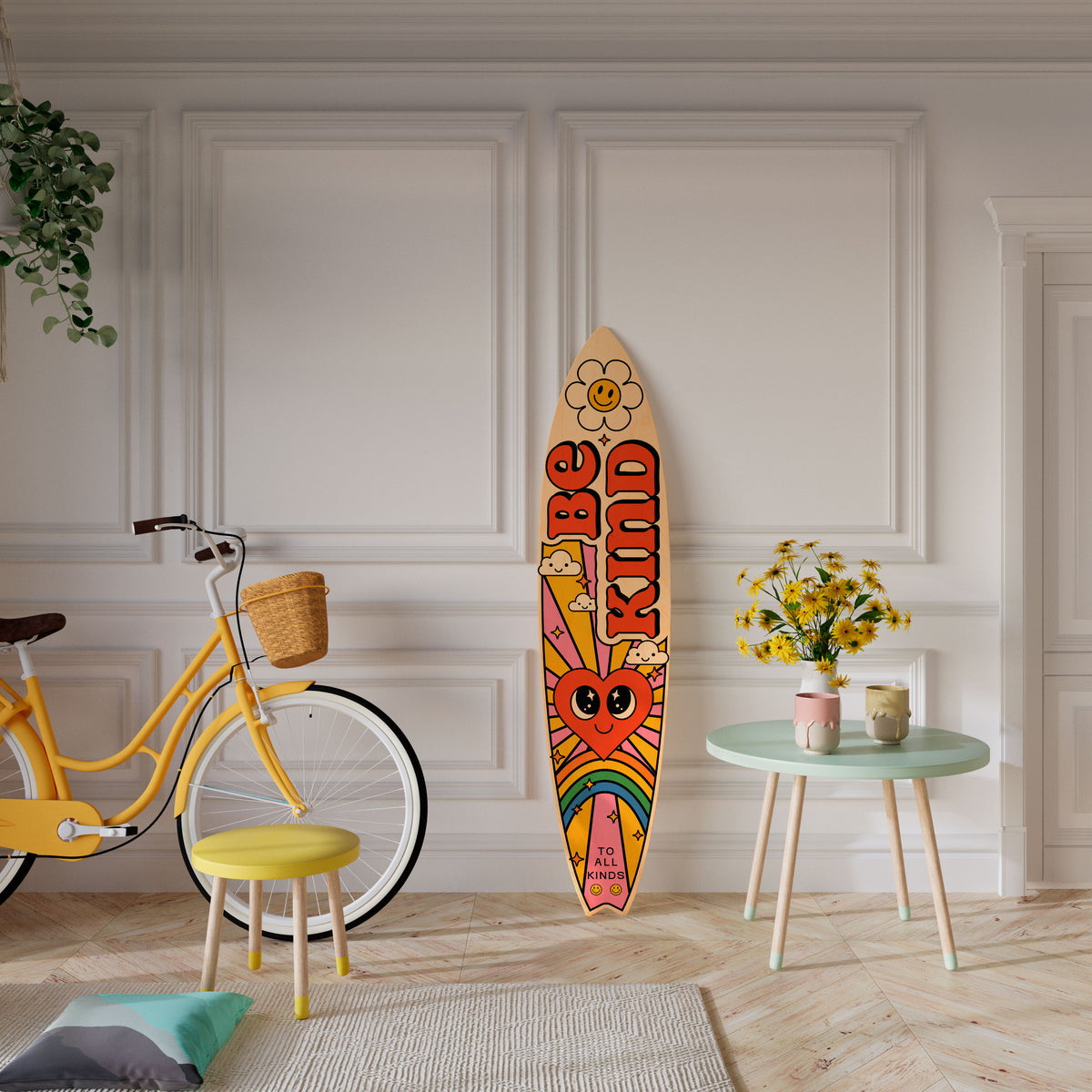 BE KIND Deko-Surfboard