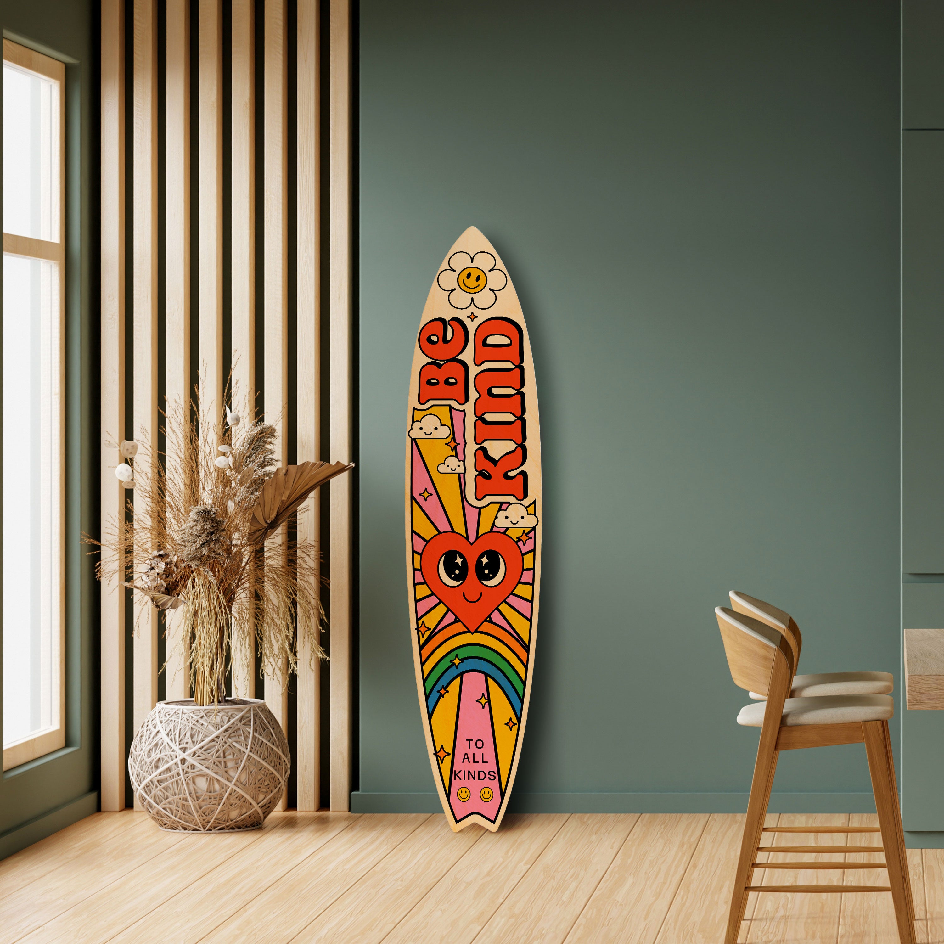 BE KIND Deko-Surfboard