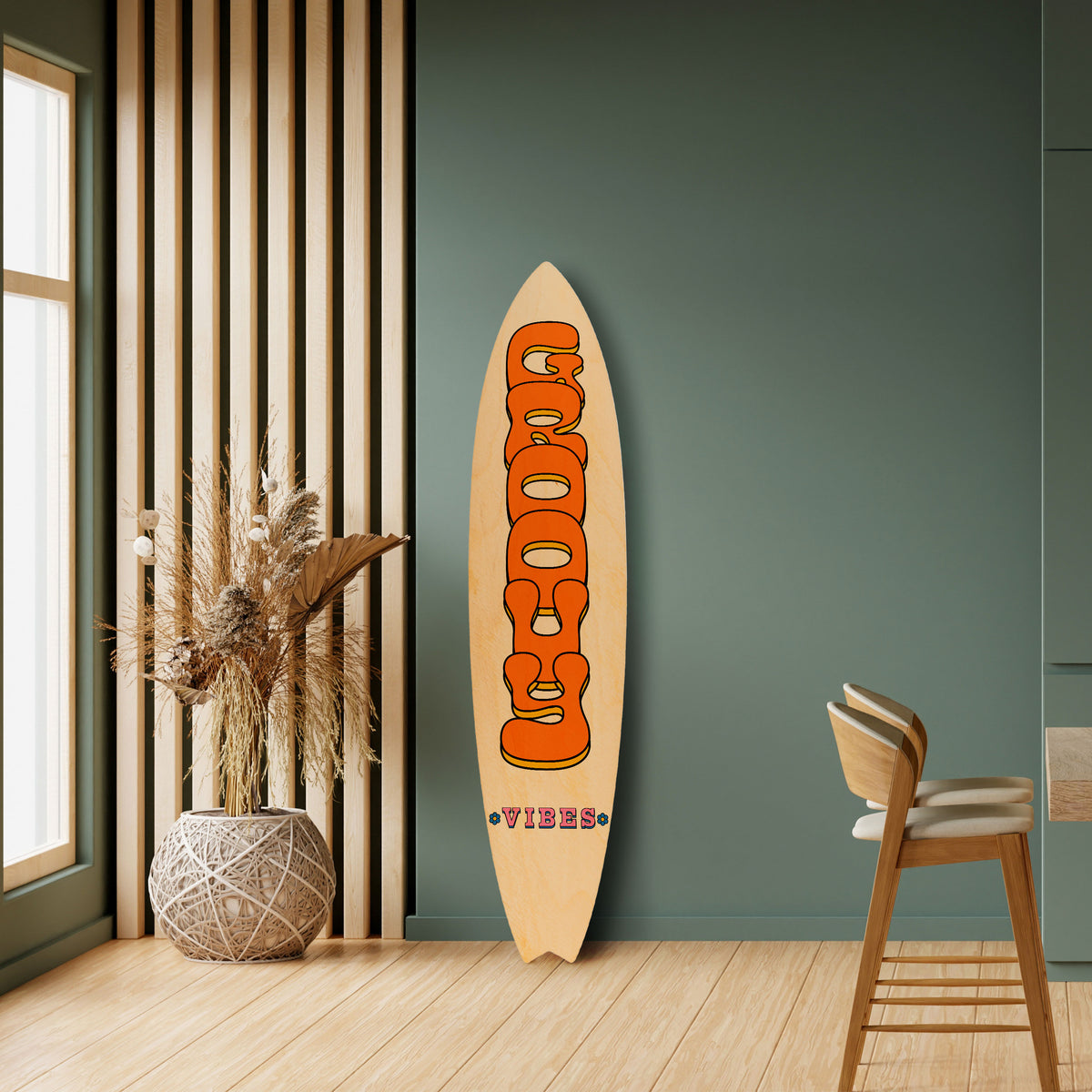 GROOVY VIBES Deko-Surfboard