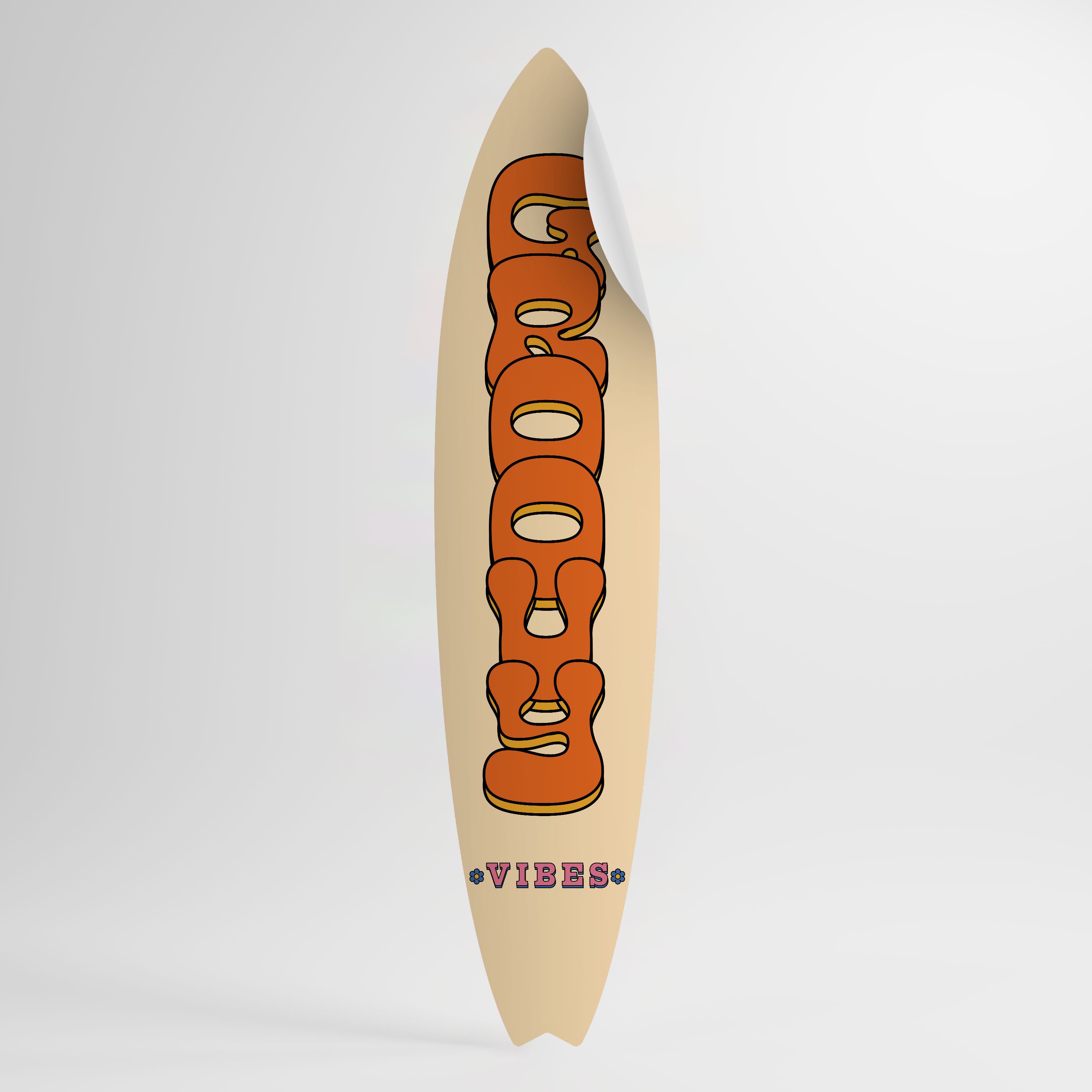 GROOVY VIBES Surfboard-Wandsticker