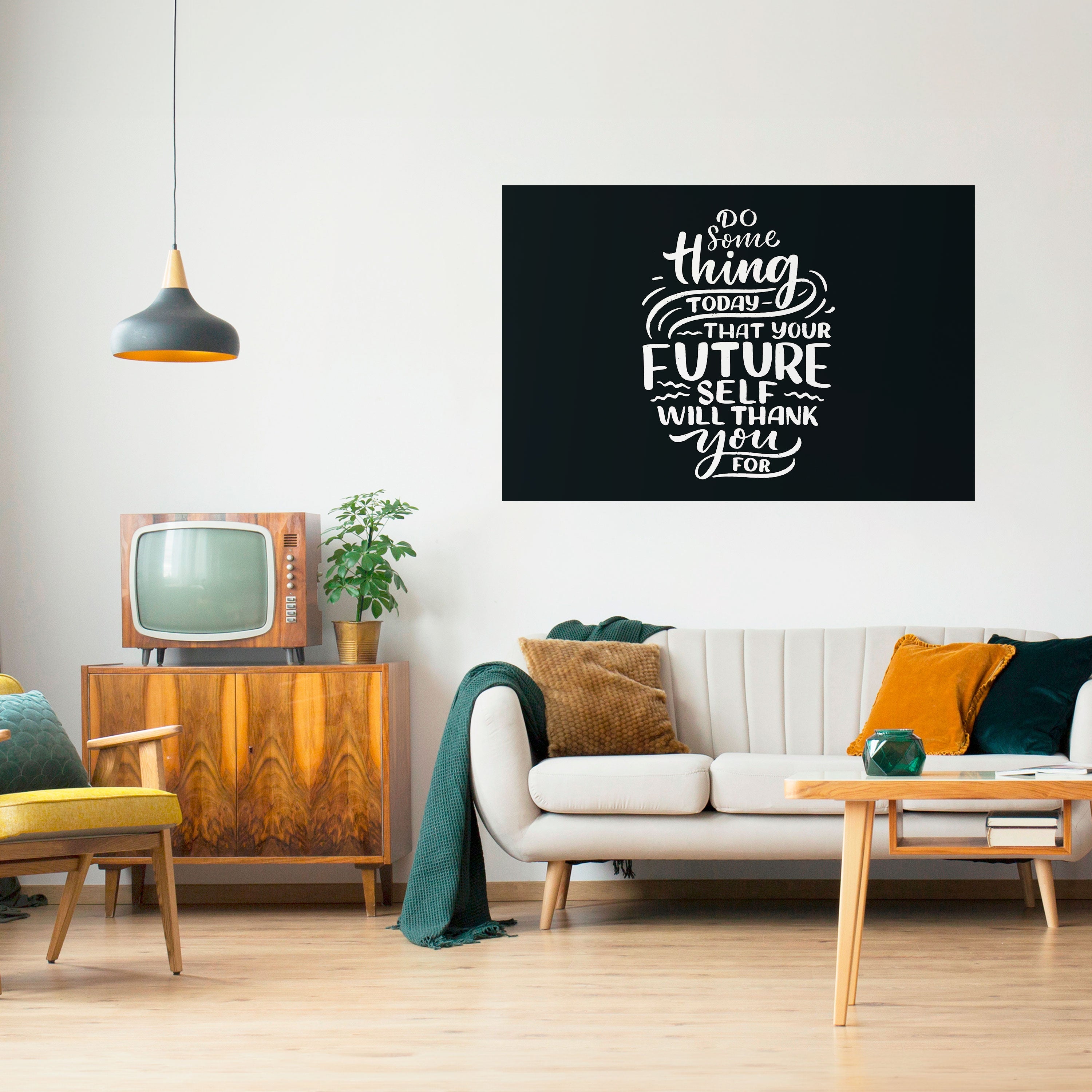 TUN SIE HEUTE ETWAS Horizontales Poster zum Abziehen und Aufkleben