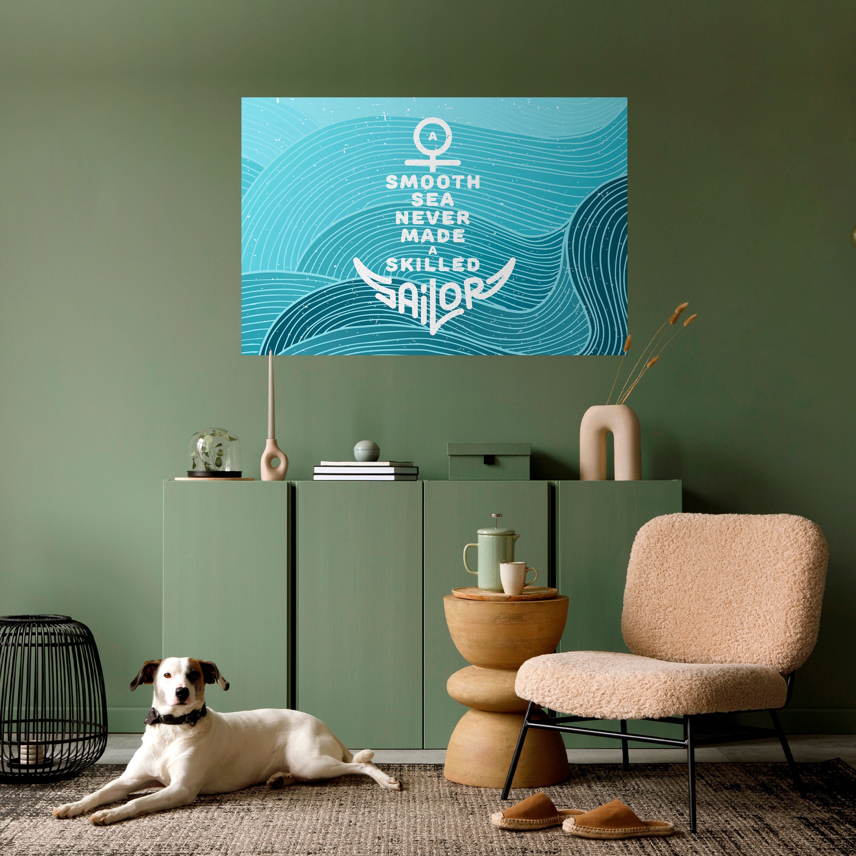 Geschickter Seemann, horizontales Poster zum Abziehen und Aufkleben