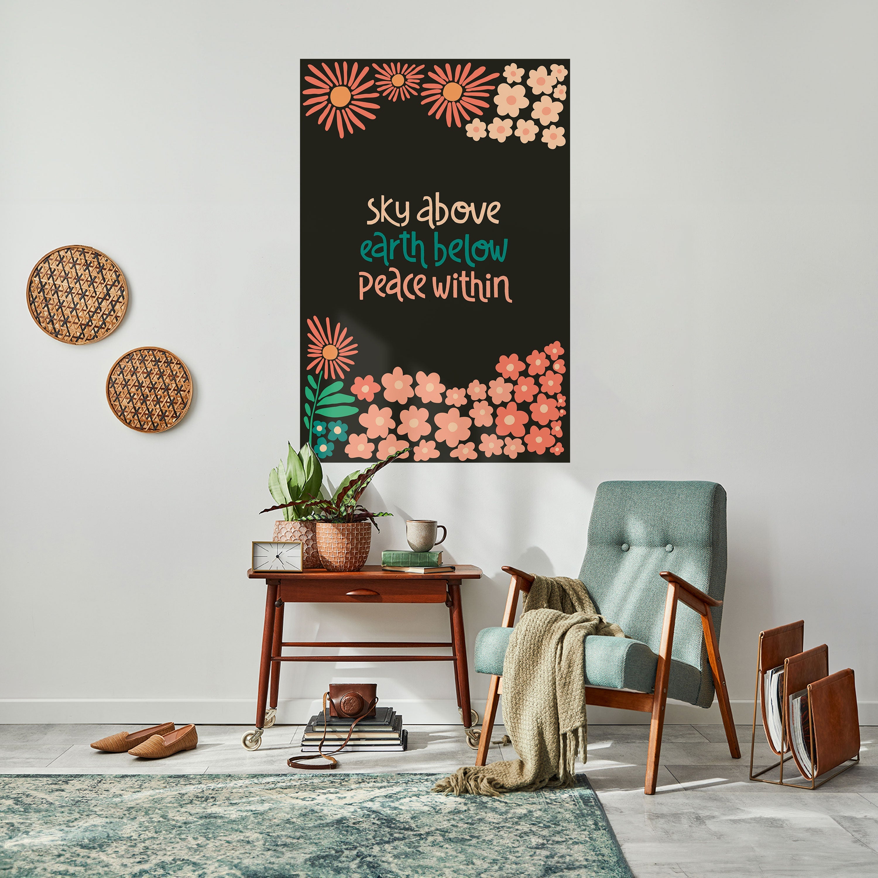 Vertikales Poster „Peace Within“ zum Abziehen und Aufkleben