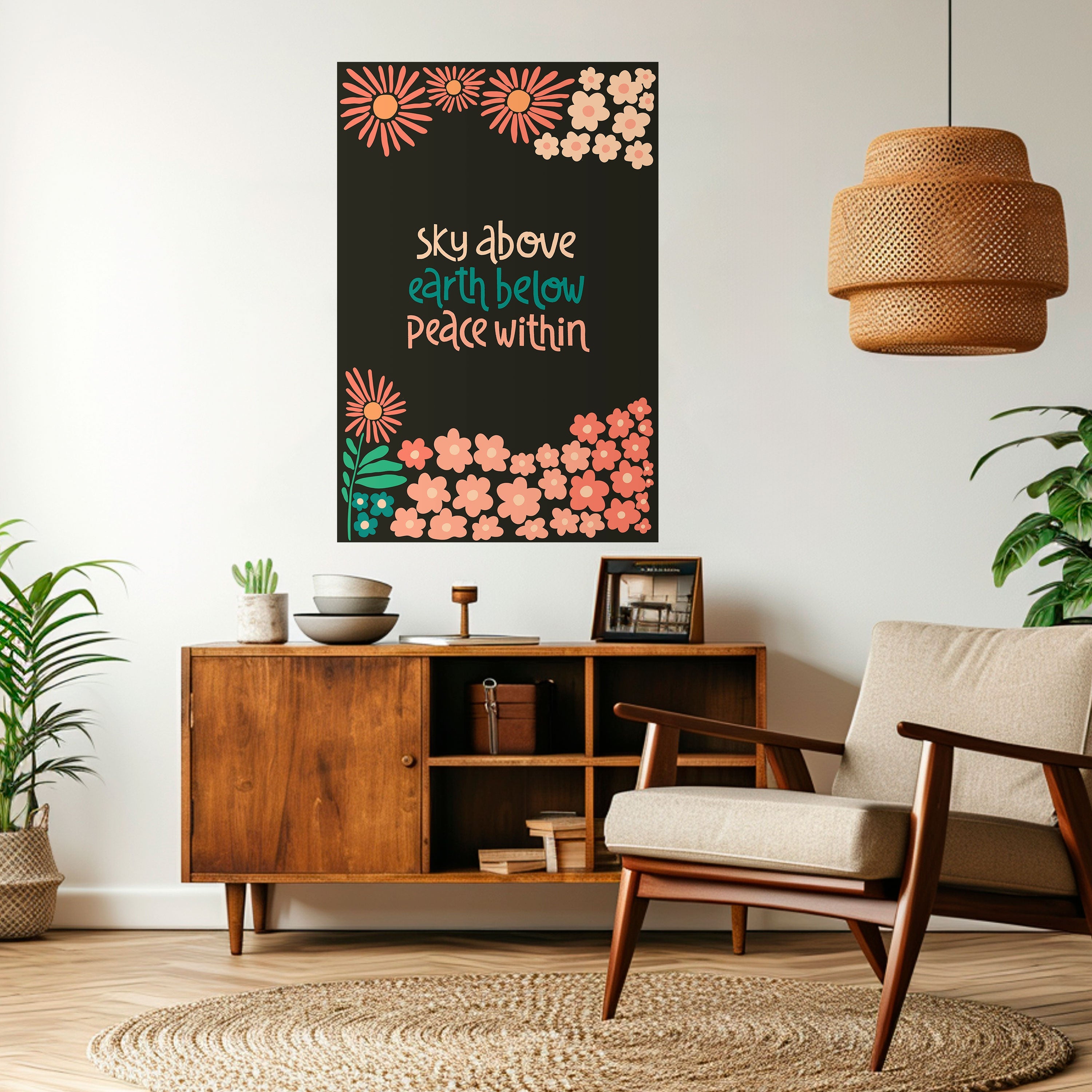 Vertikales Poster „Peace Within“ zum Abziehen und Aufkleben