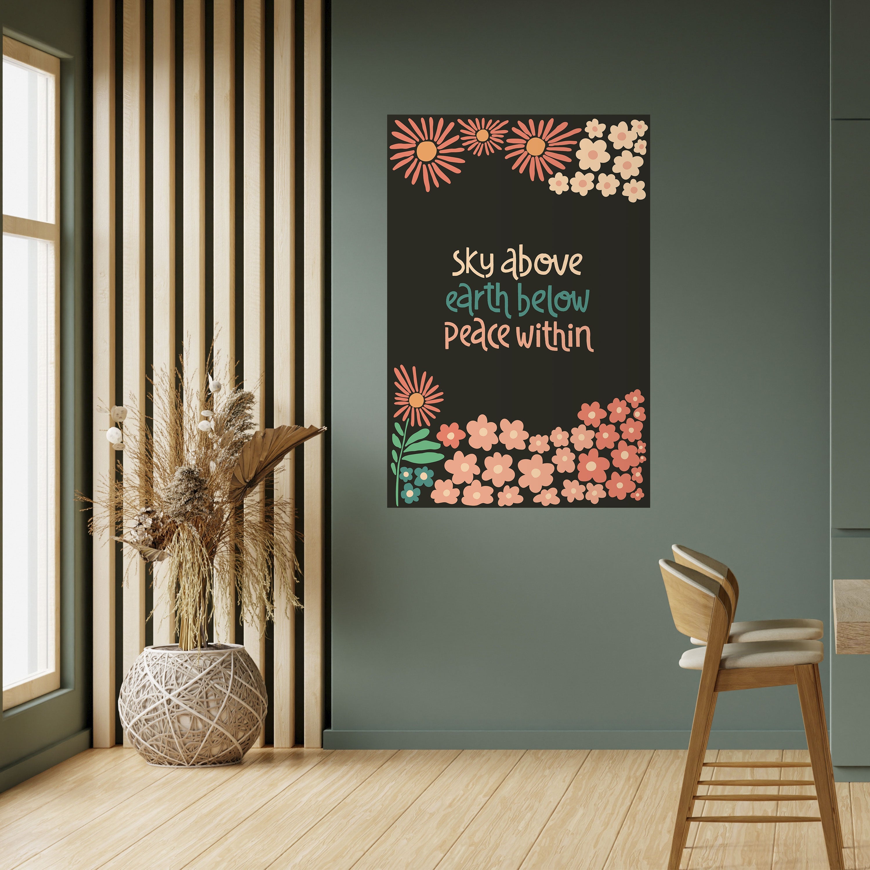 Vertikales Poster „Peace Within“ zum Abziehen und Aufkleben