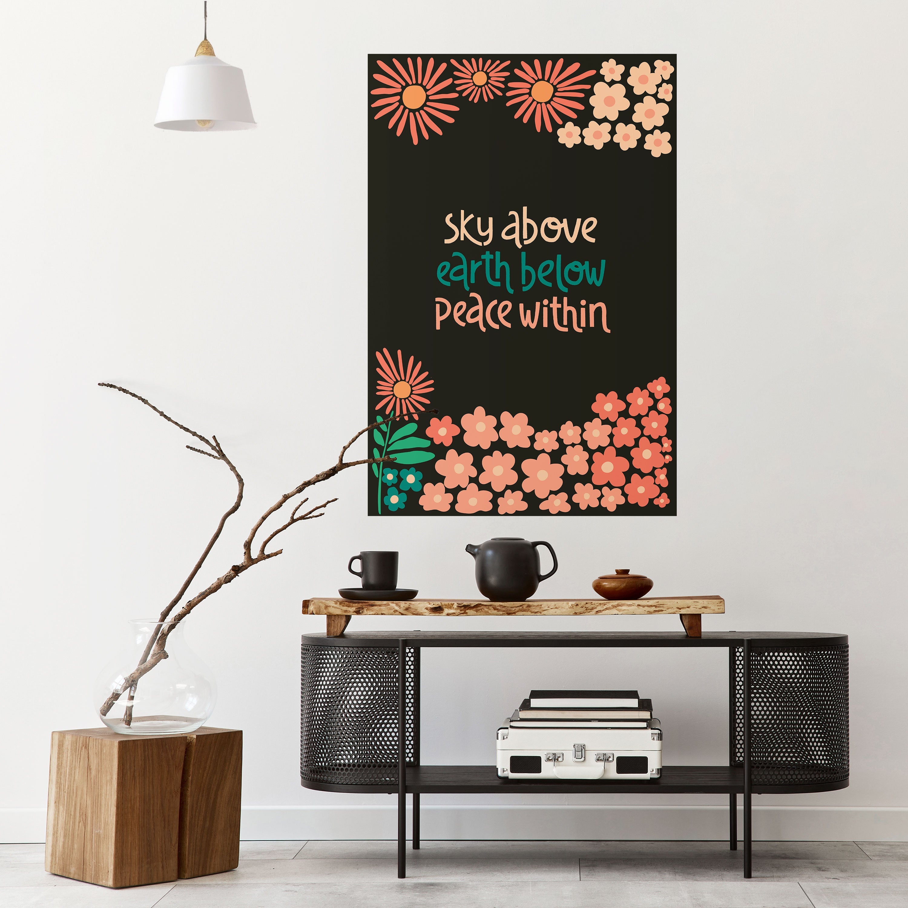 Vertikales Poster „Peace Within“ zum Abziehen und Aufkleben