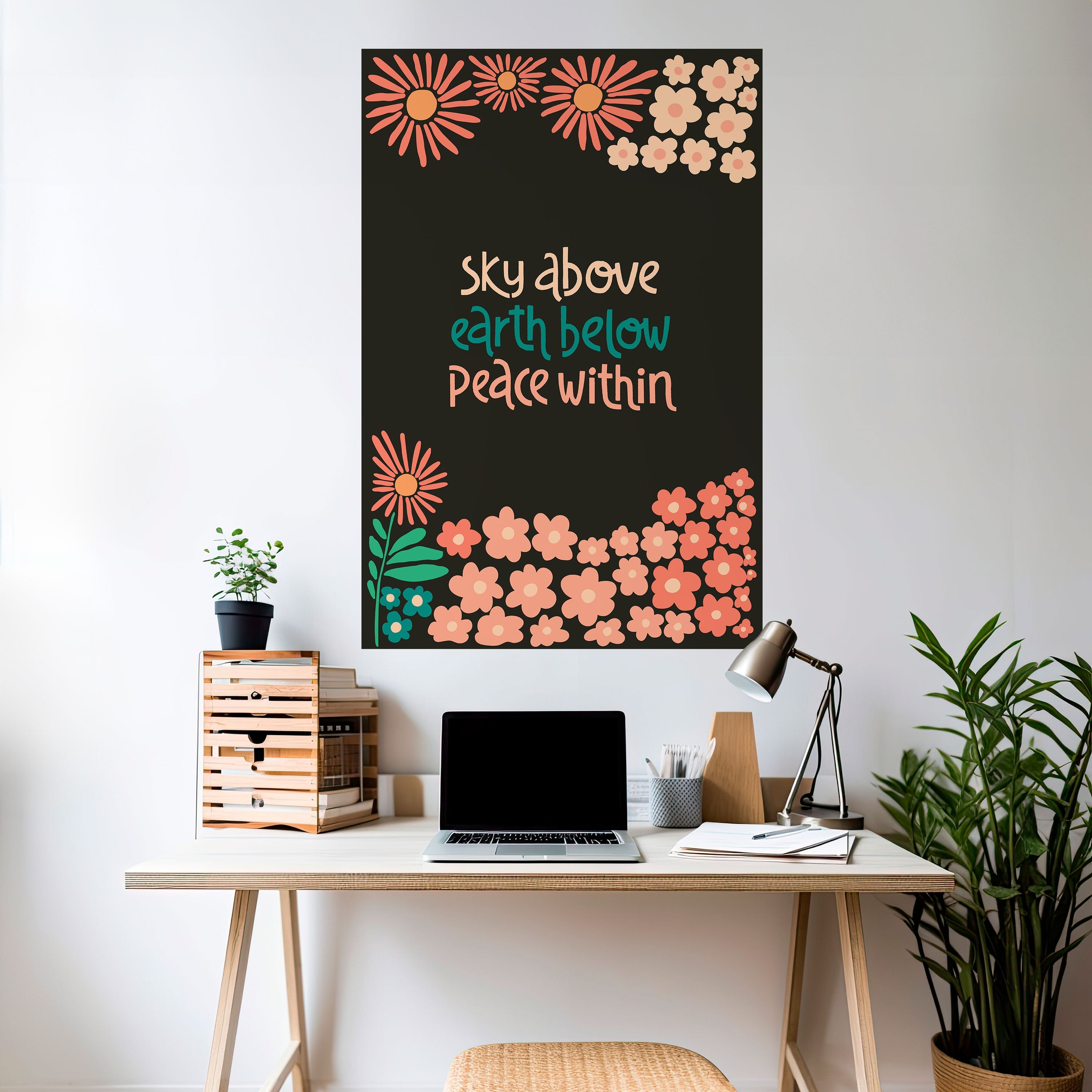 Vertikales Poster „Peace Within“ zum Abziehen und Aufkleben