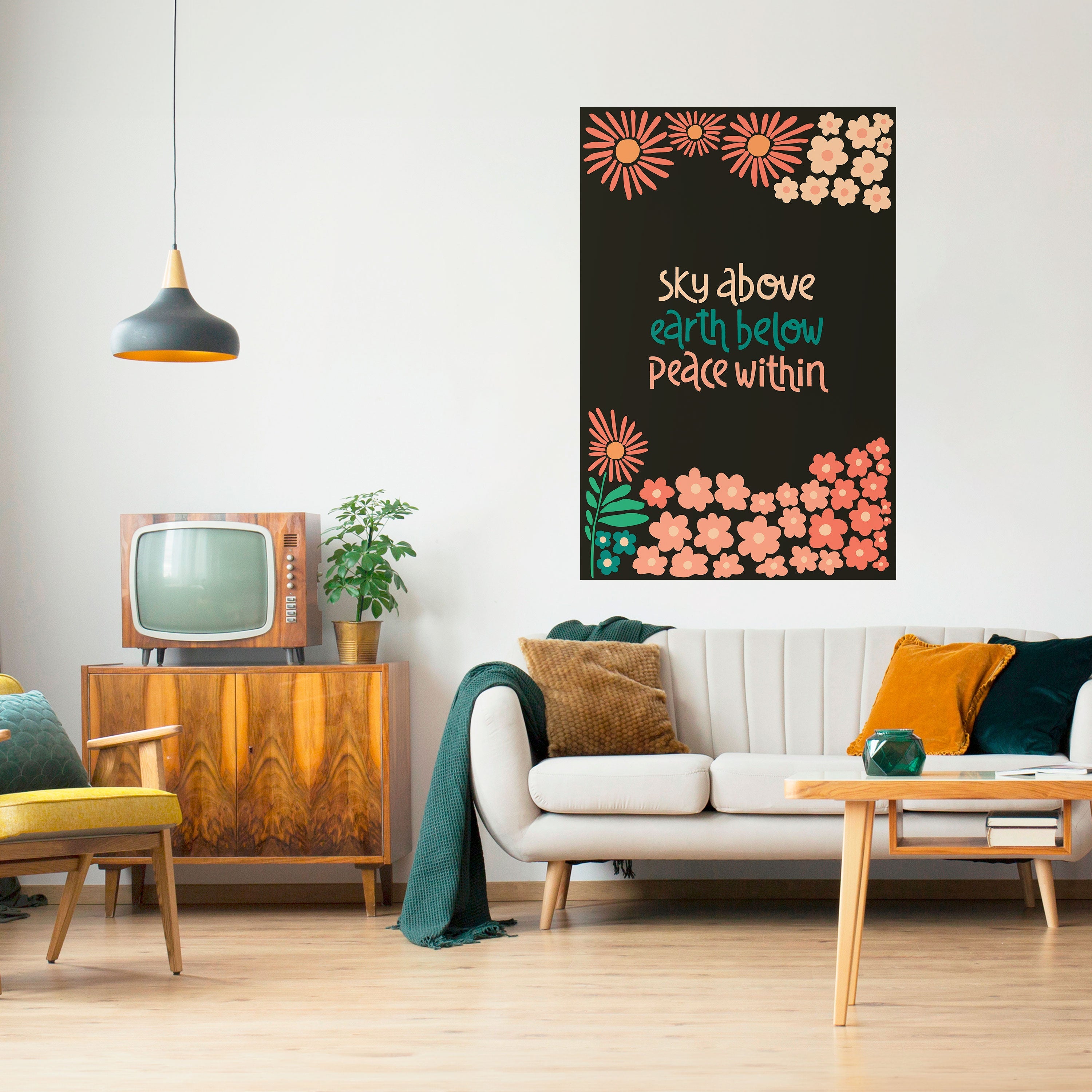 Vertikales Poster „Peace Within“ zum Abziehen und Aufkleben