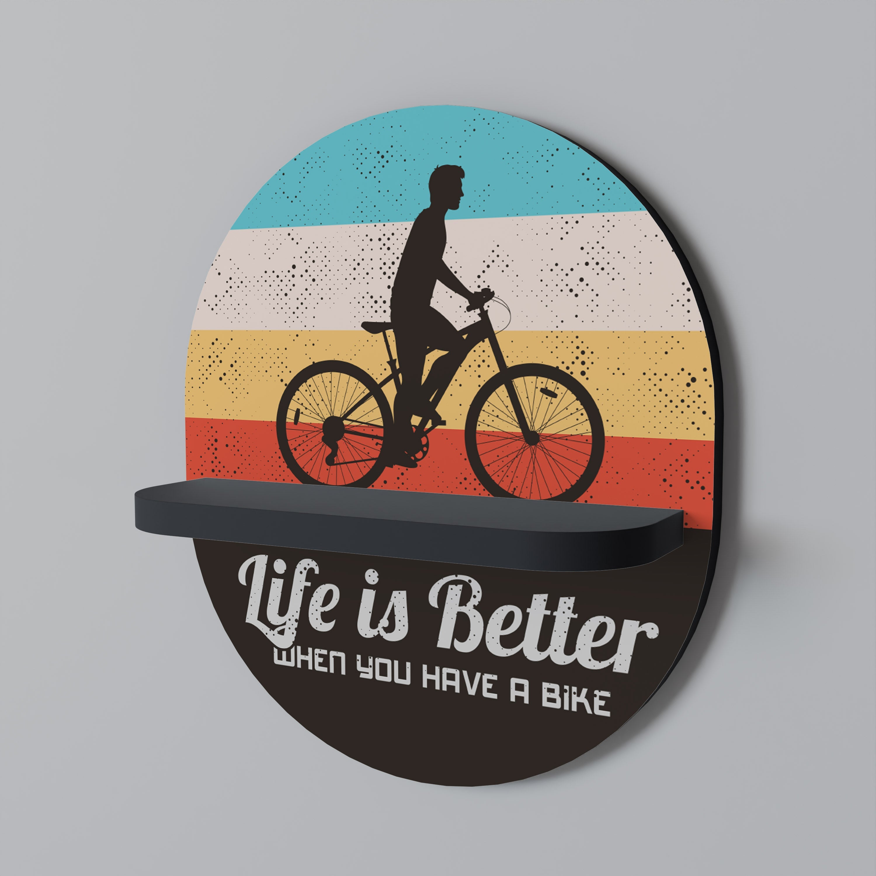 BETTER LIFE Ovales Kunstregal in Schwarz