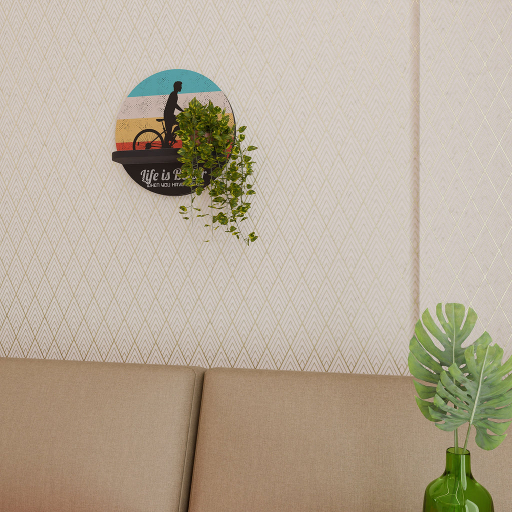 BETTER LIFE Rundes Kunstregal in Schwarz