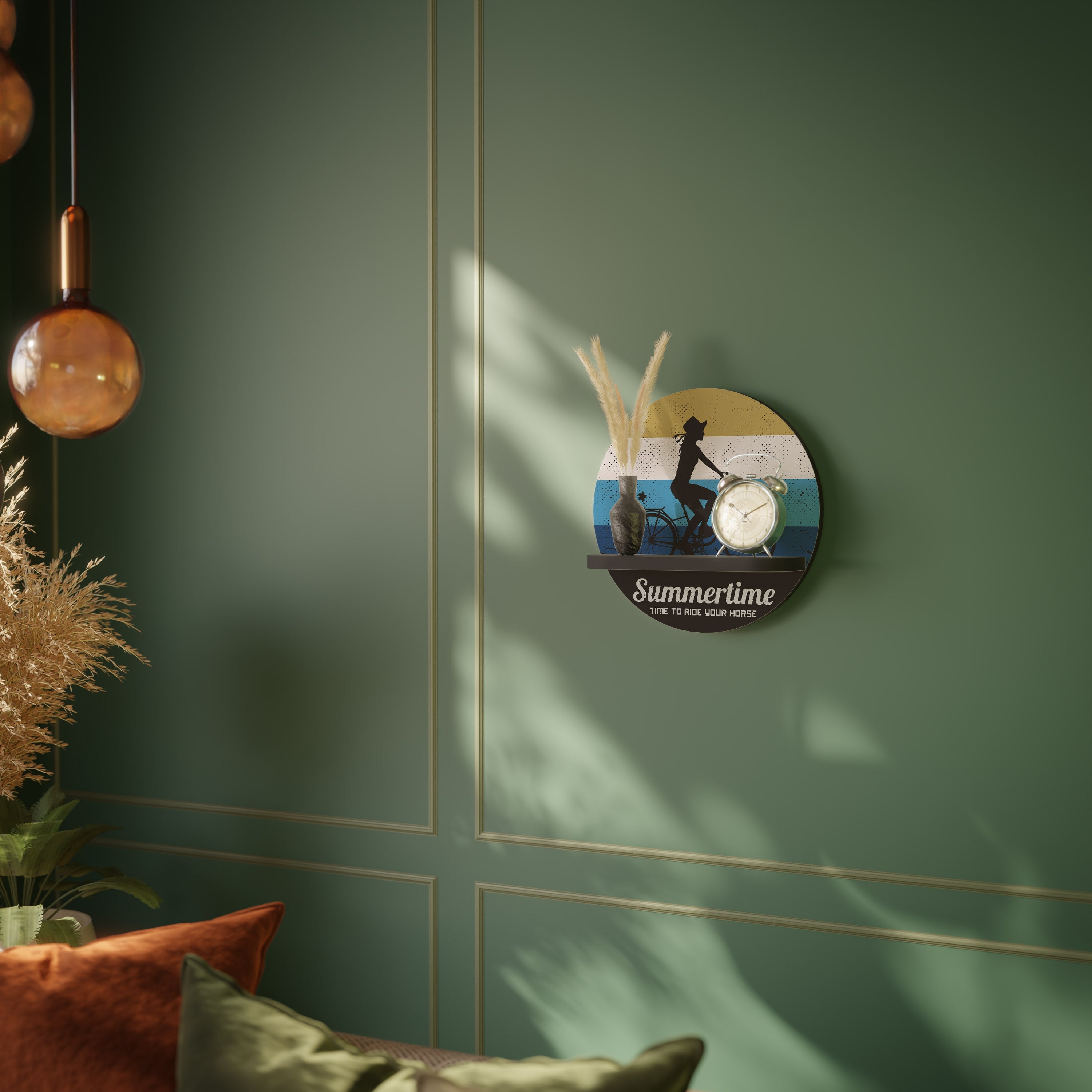 SUMMERTIME Rundes Kunstregal in Schwarz