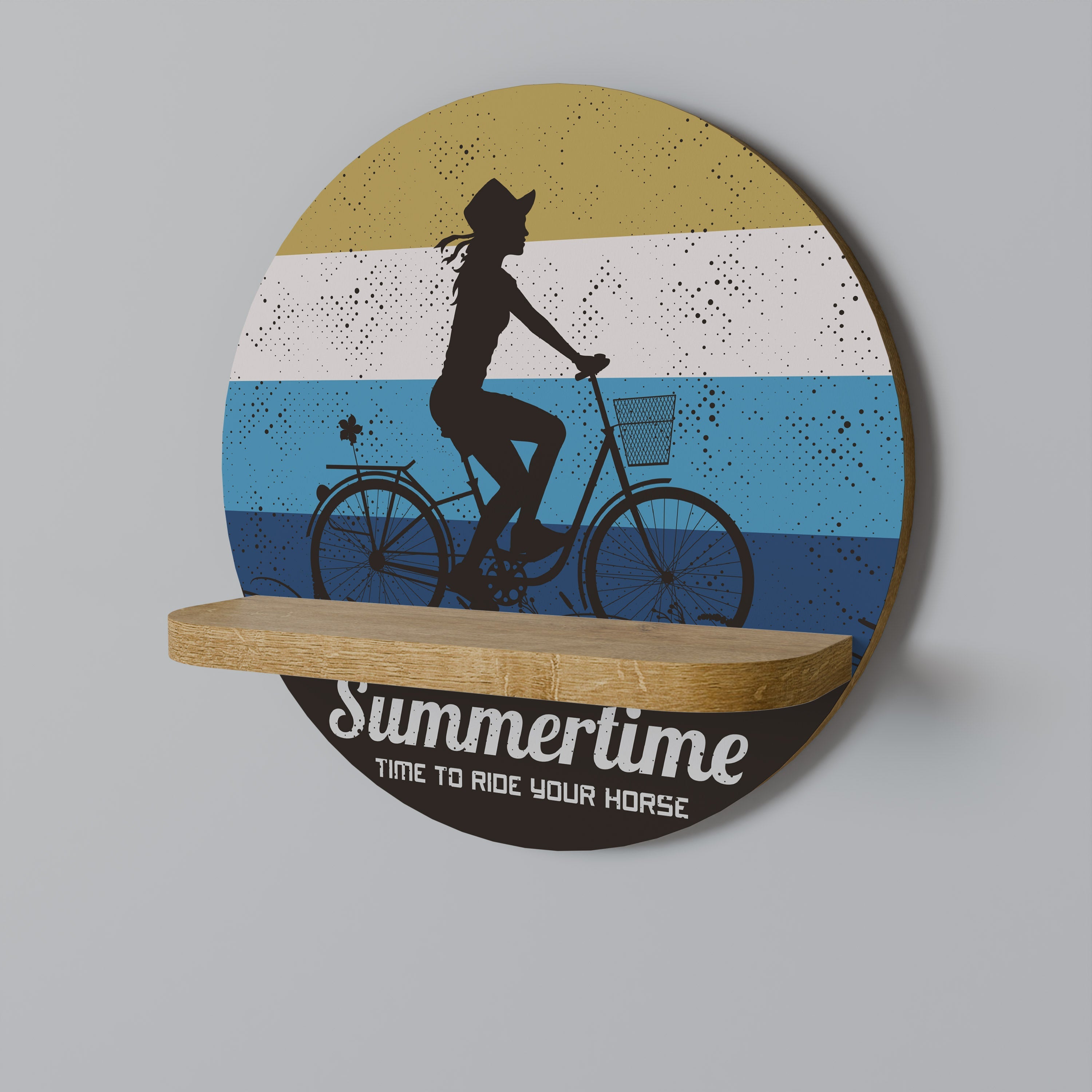 SUMMERTIME Rundes Kunstregal in Eichenoptik