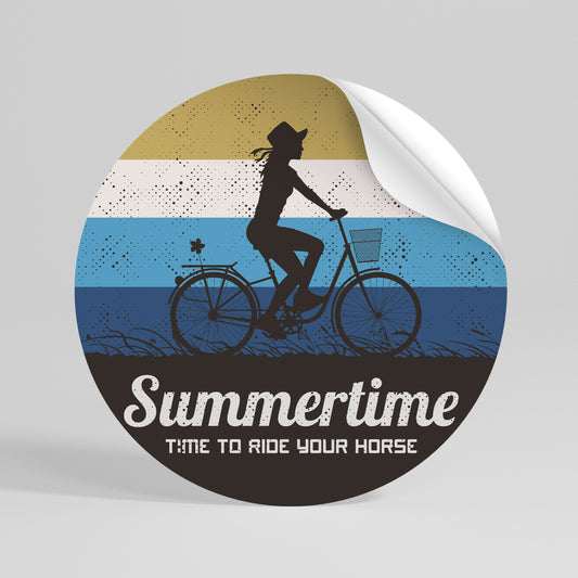 SUMMERTIME Runder Wandsticker zum Abziehen und Aufkleben