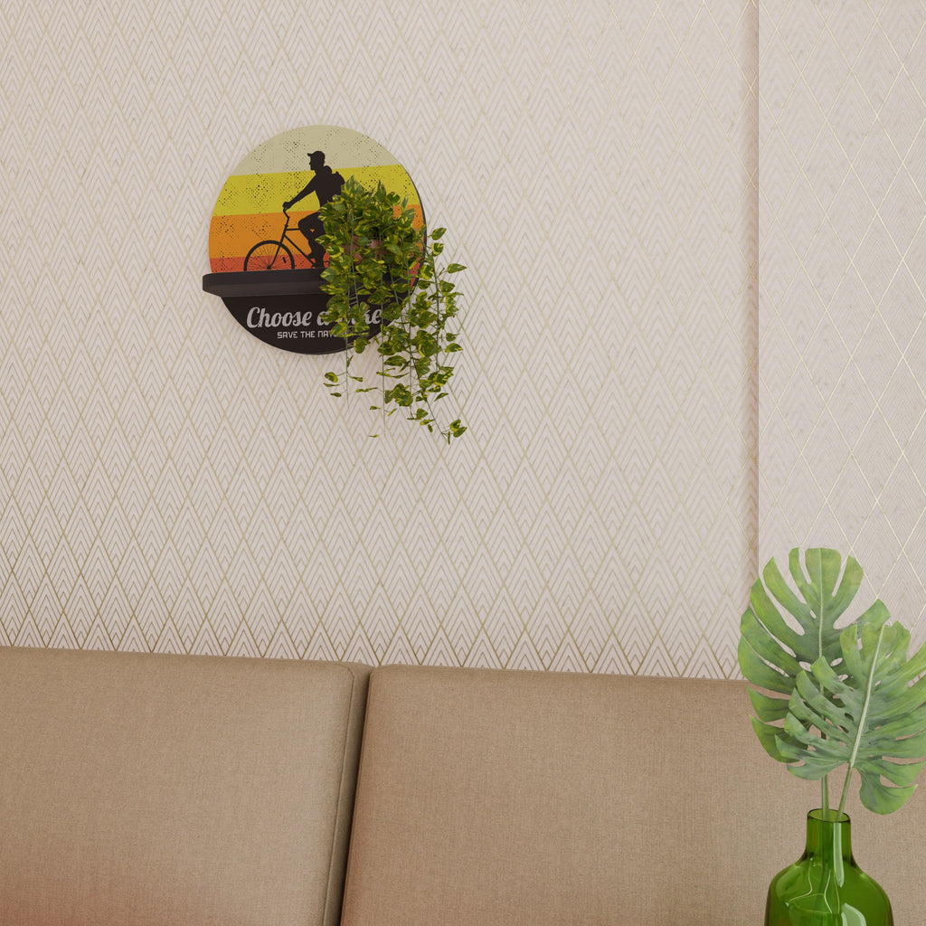 CHOOSE A BIKE Rundes Kunstregal in Schwarz