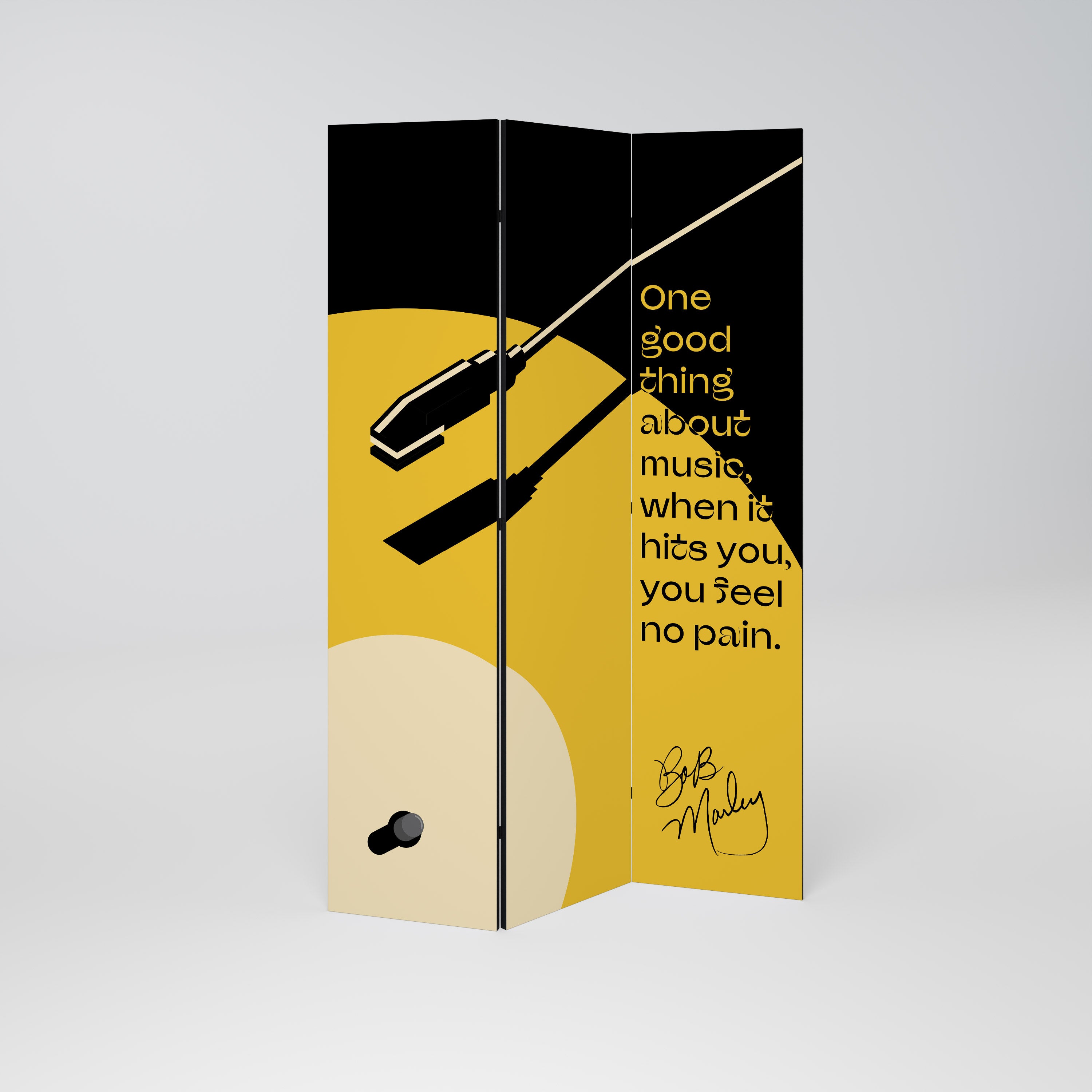 MUSIC - NO PAIN 3-Panel Room Divider