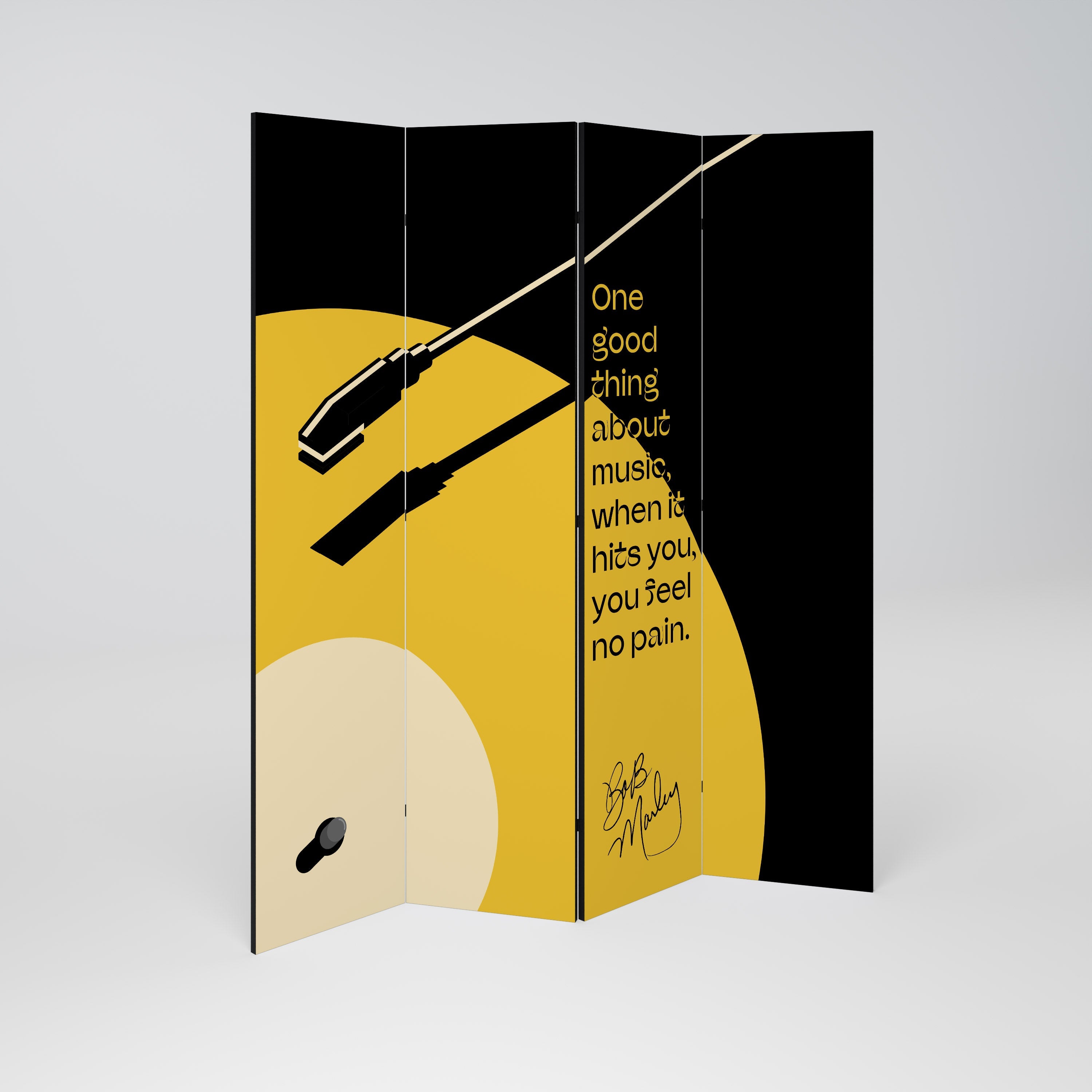 MUSIC - NO PAIN Dekorativer 4-teiliger Raumteiler