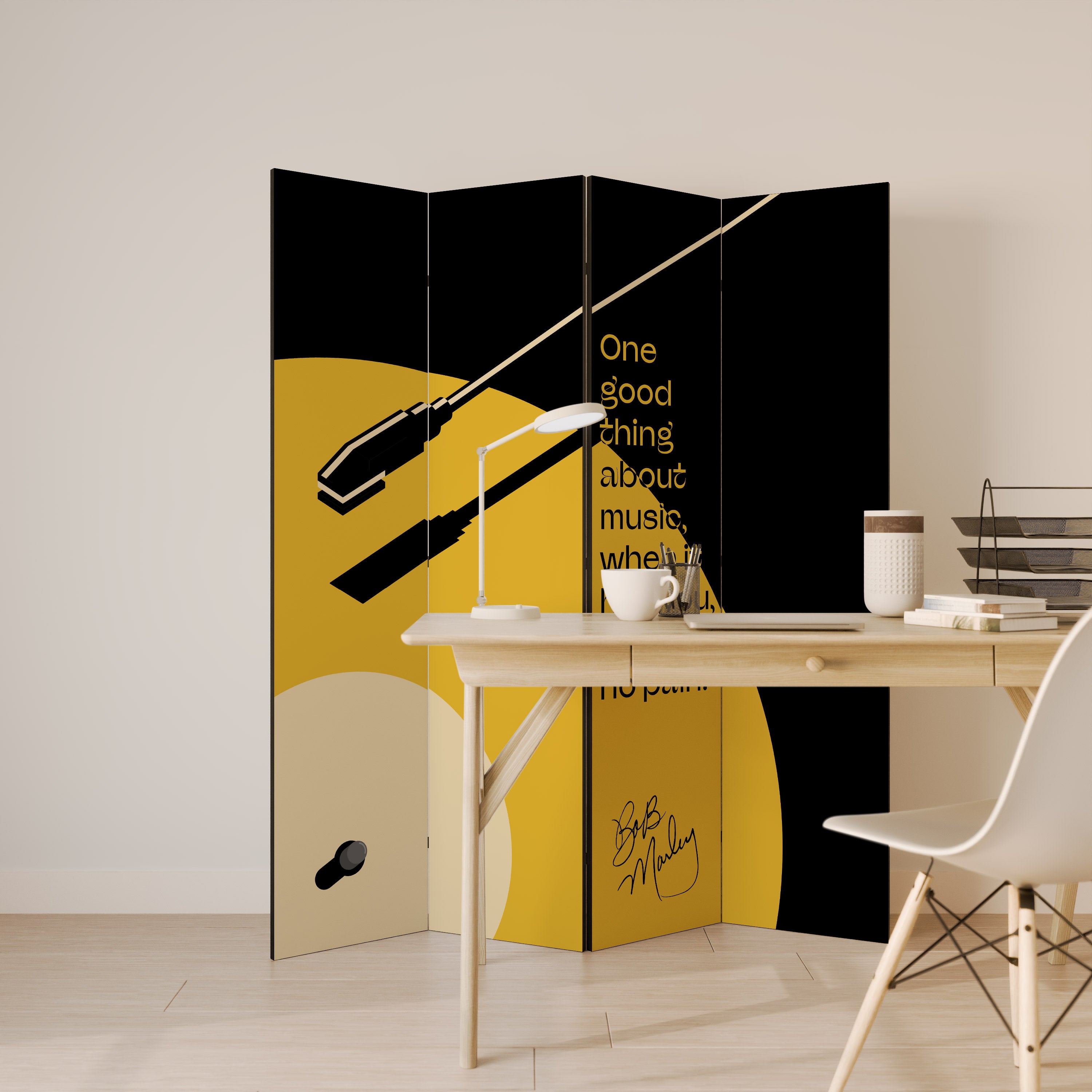 MUSIC - NO PAIN 4-teiliger Paravent