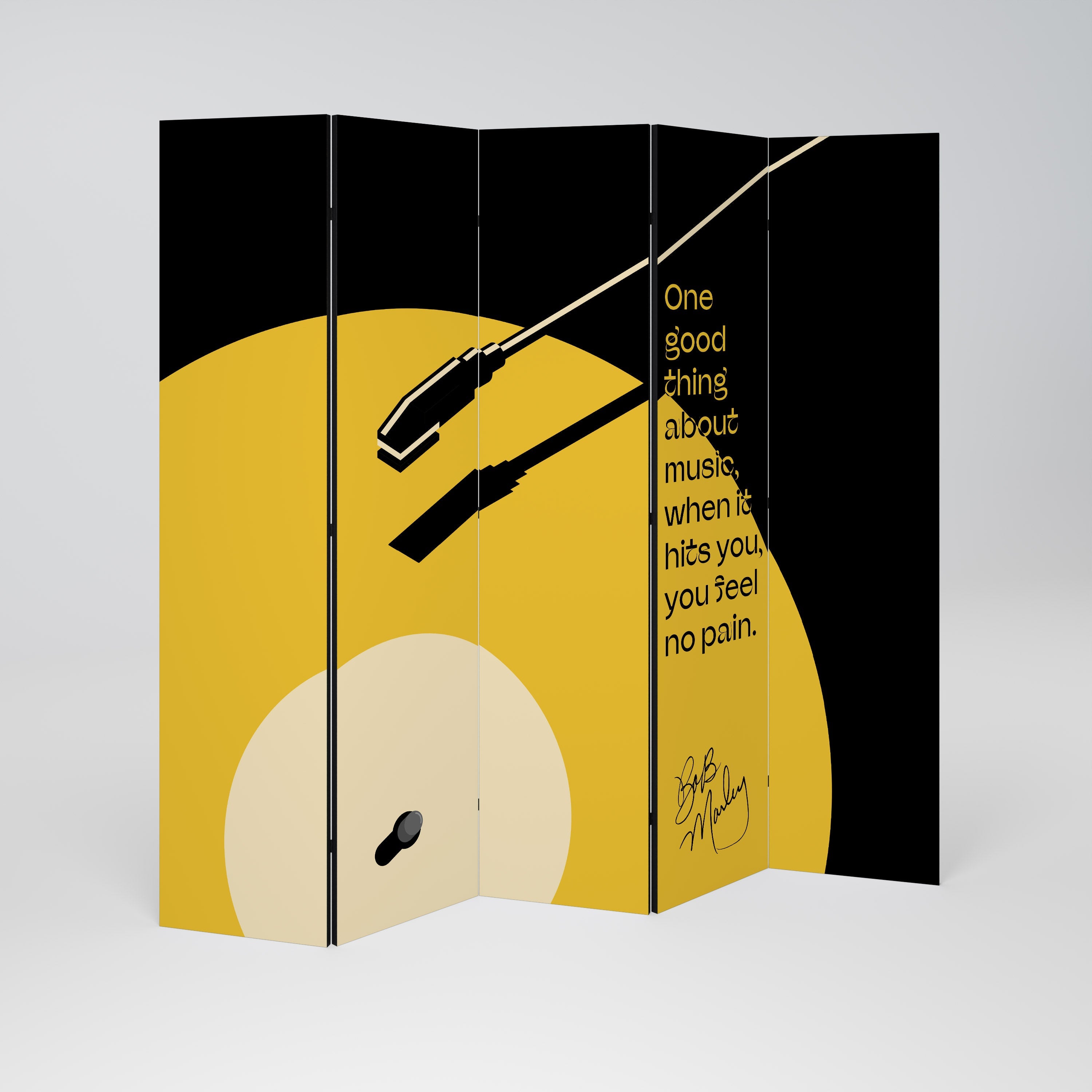 MUSIC - NO PAIN Dekorativer 5-teiliger Raumteiler