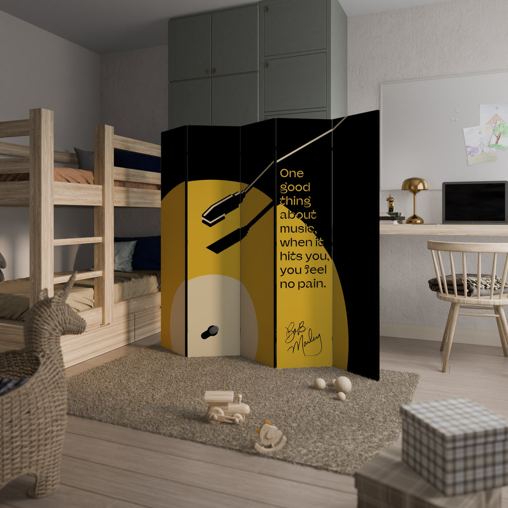 MUSIC - NO PAIN Decorative 5-Panel Room Divider