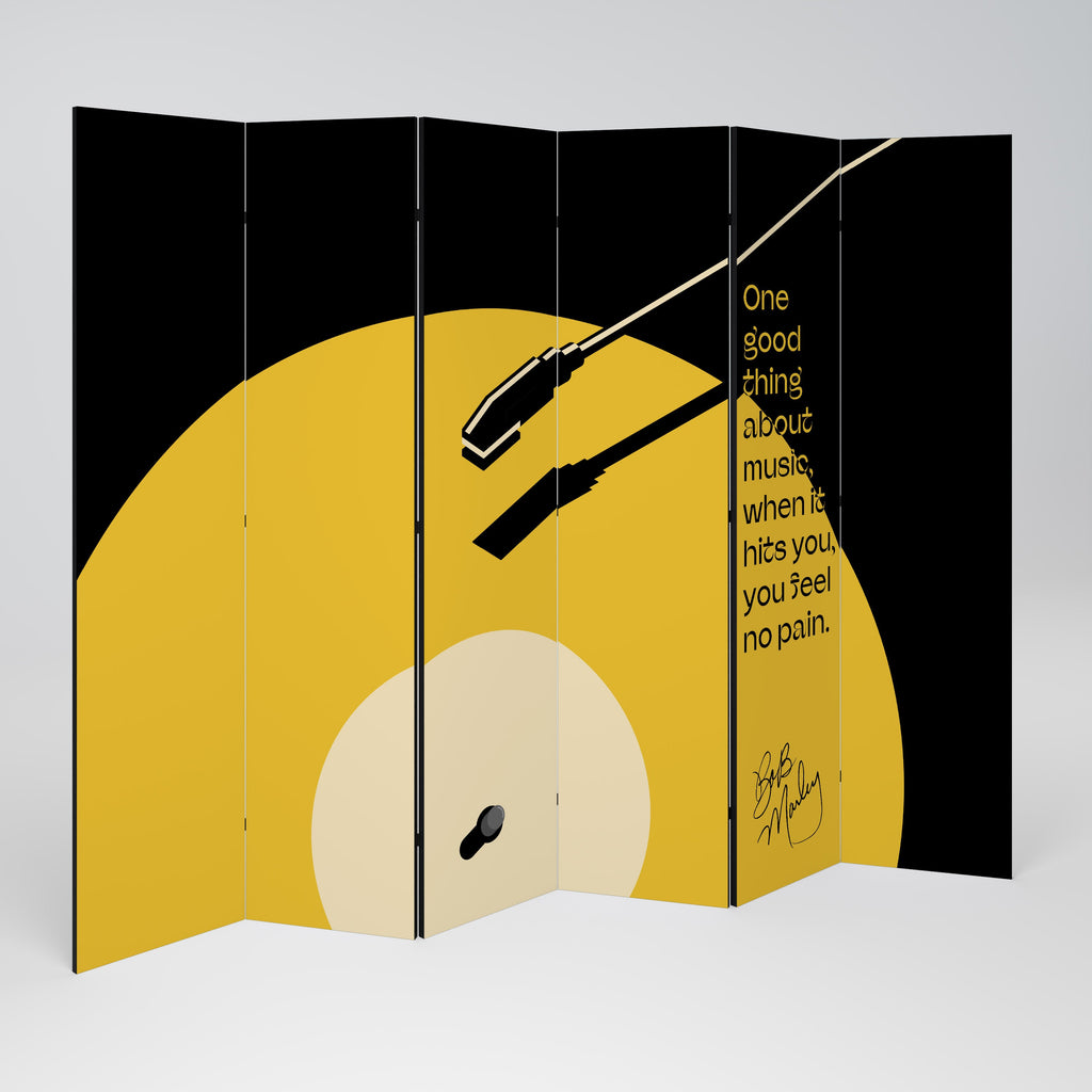 MUSIC - NO PAIN Decorative 6-Panel Room Divider