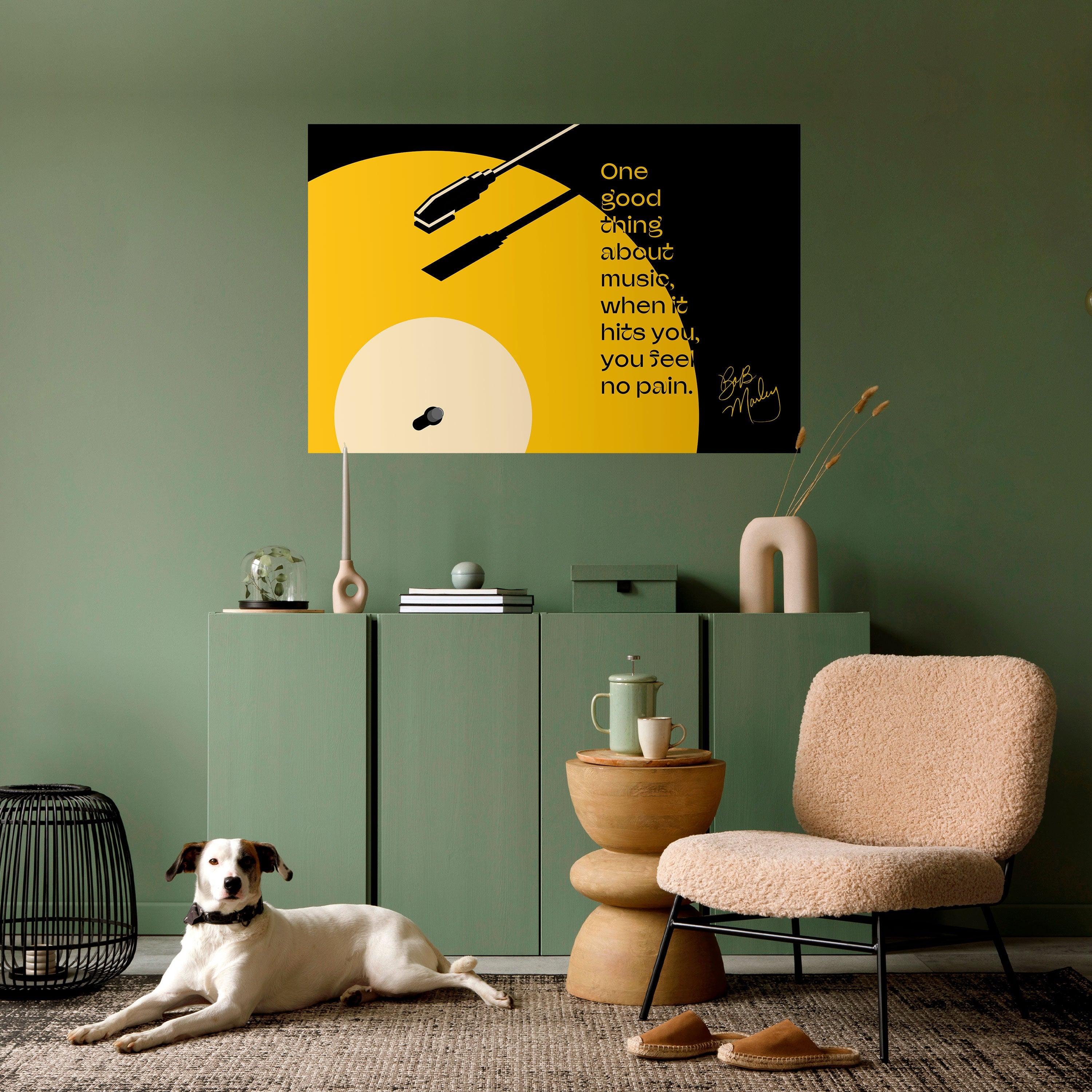 MUSIC – NO PAIN Horizontales Poster zum Abziehen und Aufkleben