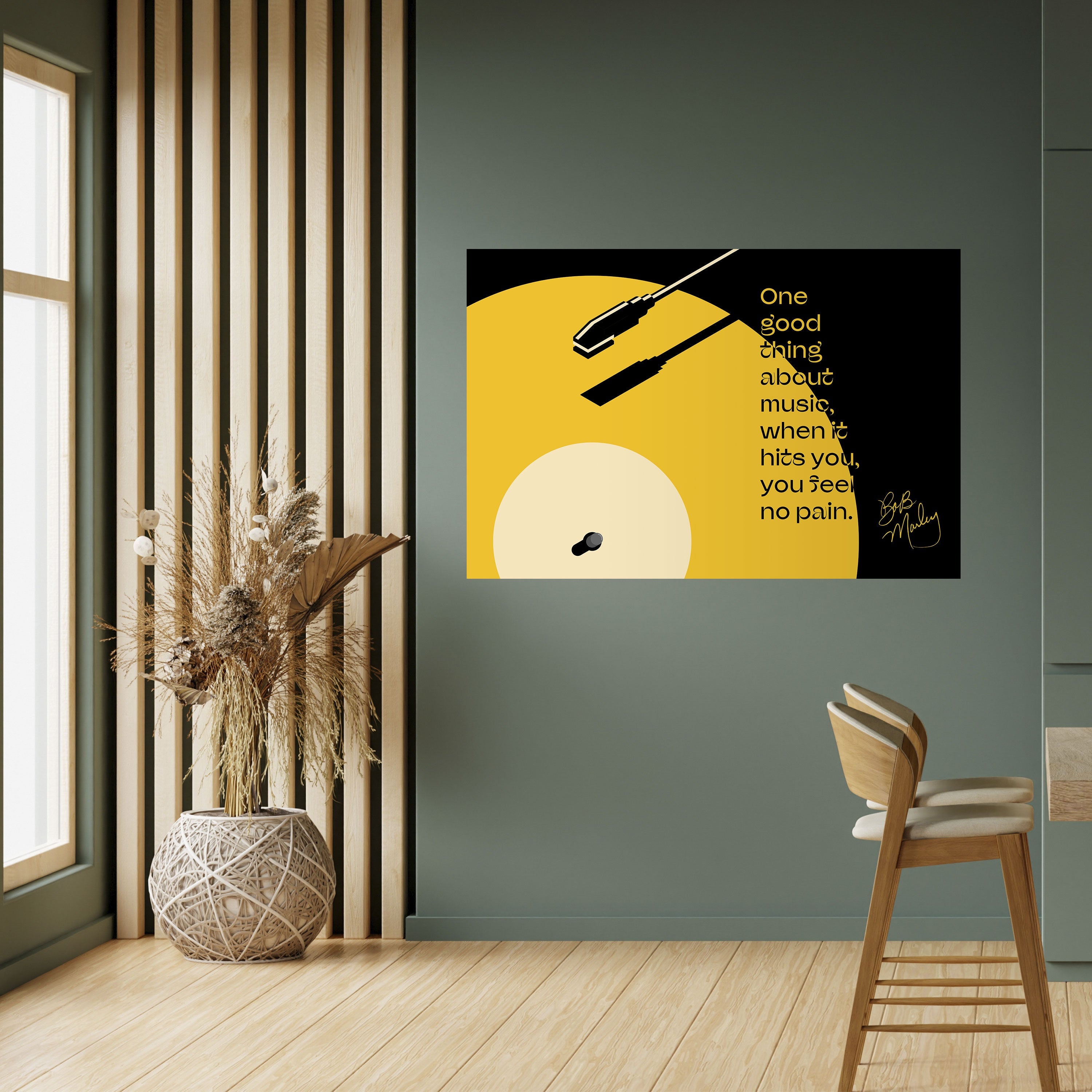 MUSIC – NO PAIN Horizontales Poster zum Abziehen und Aufkleben