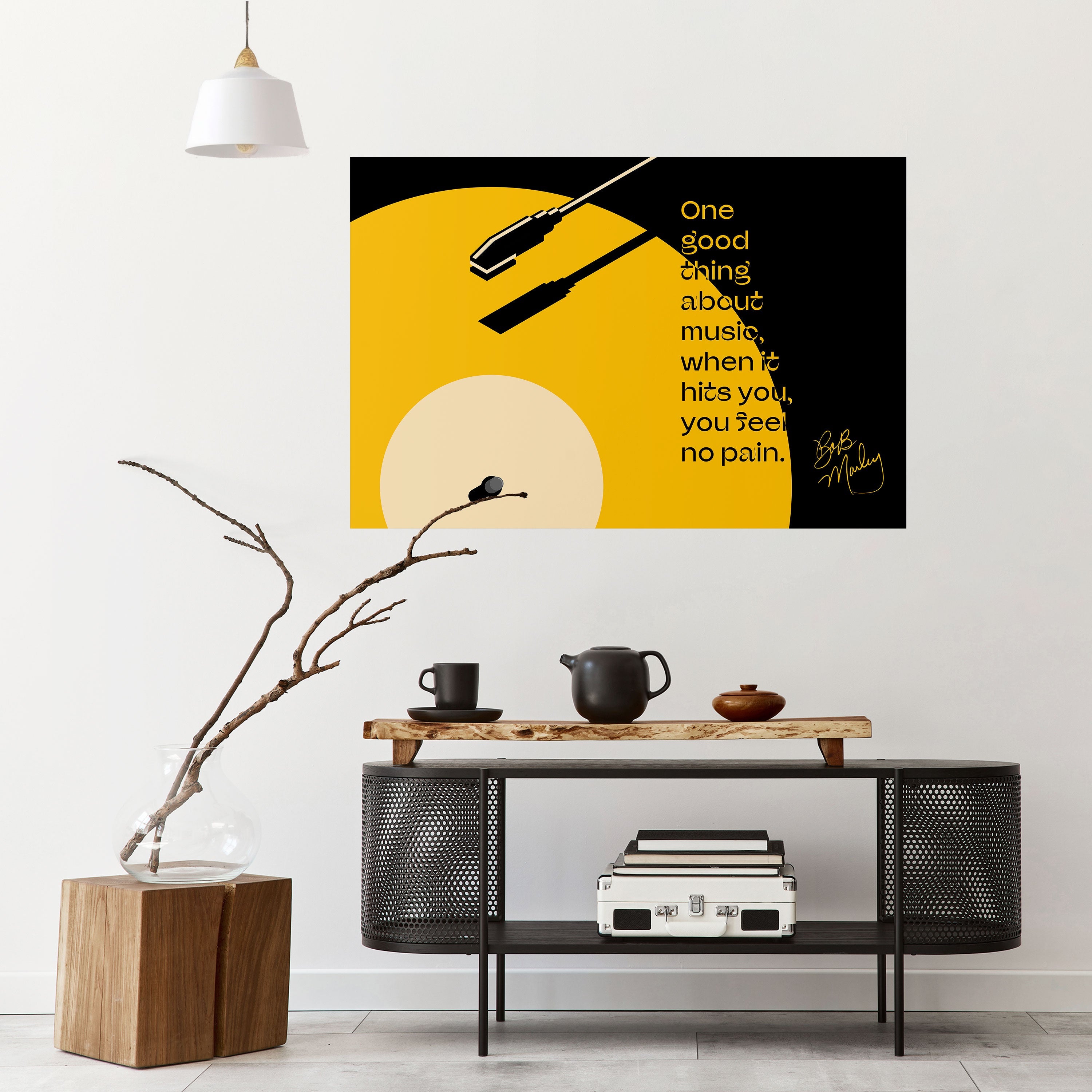 MUSIC – NO PAIN Horizontales Poster zum Abziehen und Aufkleben