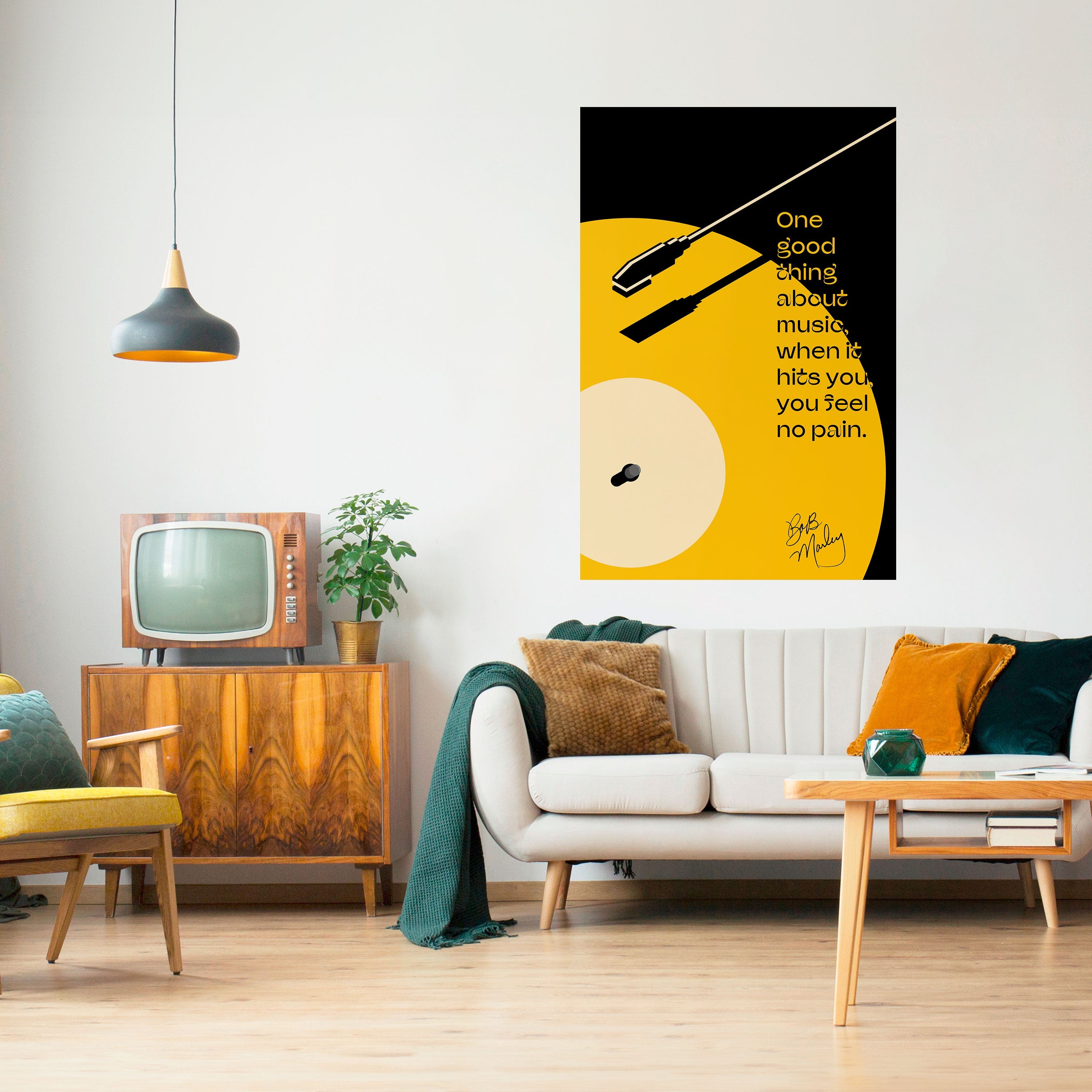 MUSIC – NO PAIN Vertikales Poster zum Abziehen und Aufkleben