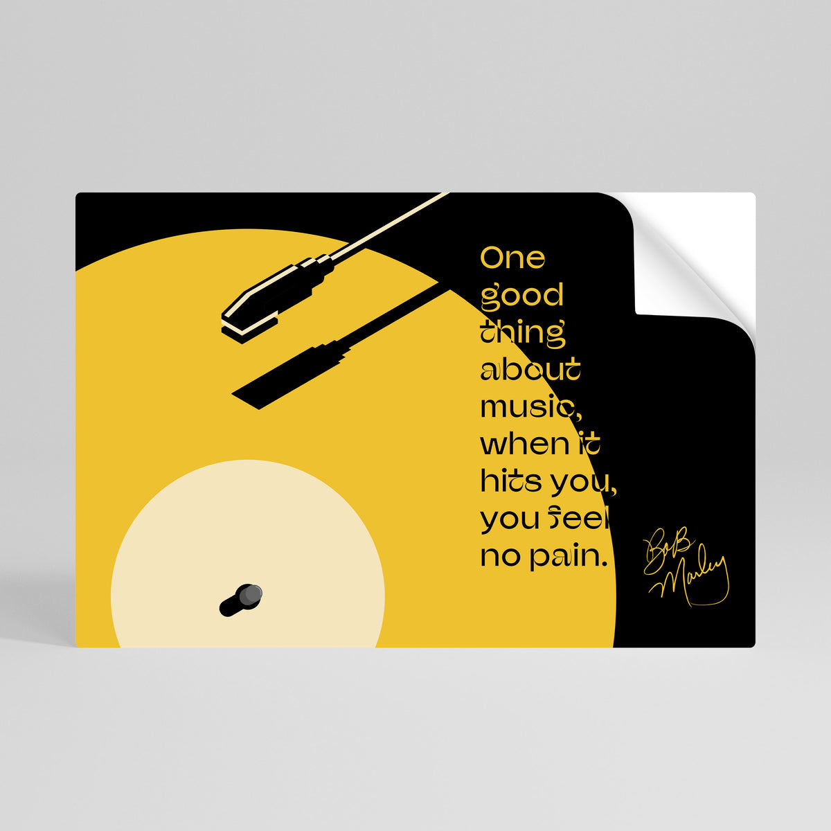 MUSIC - NO PAIN Selbstklebendes Horizontal-Poster