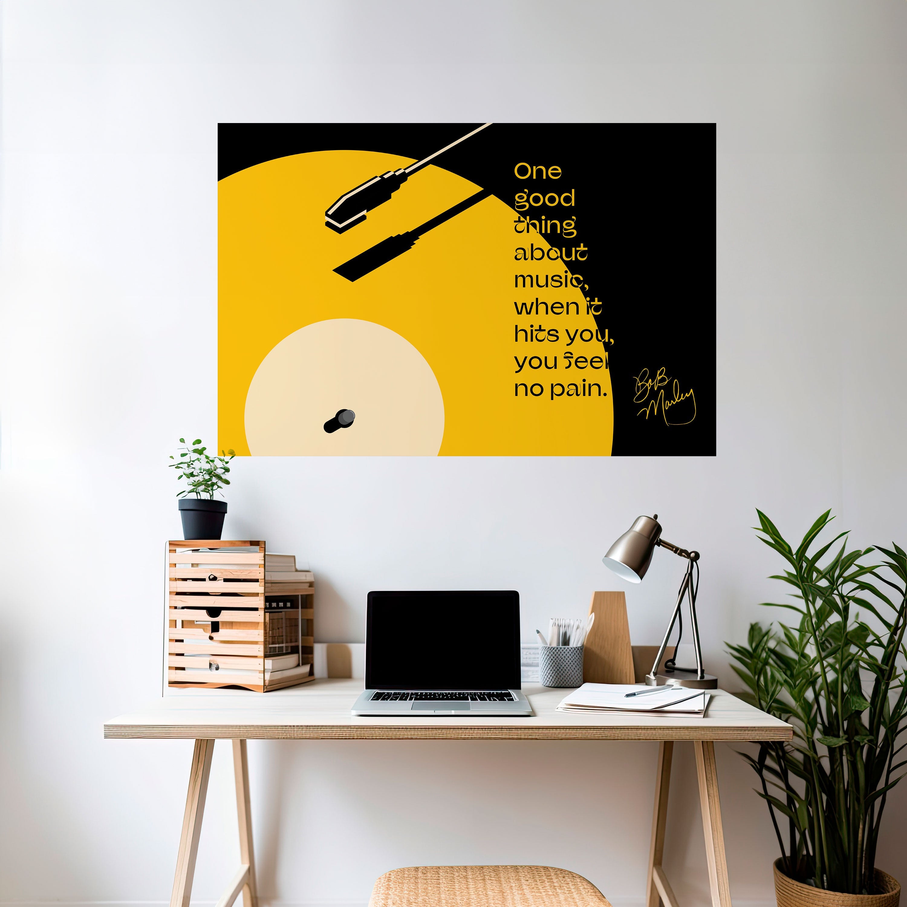MUSIC – NO PAIN Horizontales Poster zum Abziehen und Aufkleben