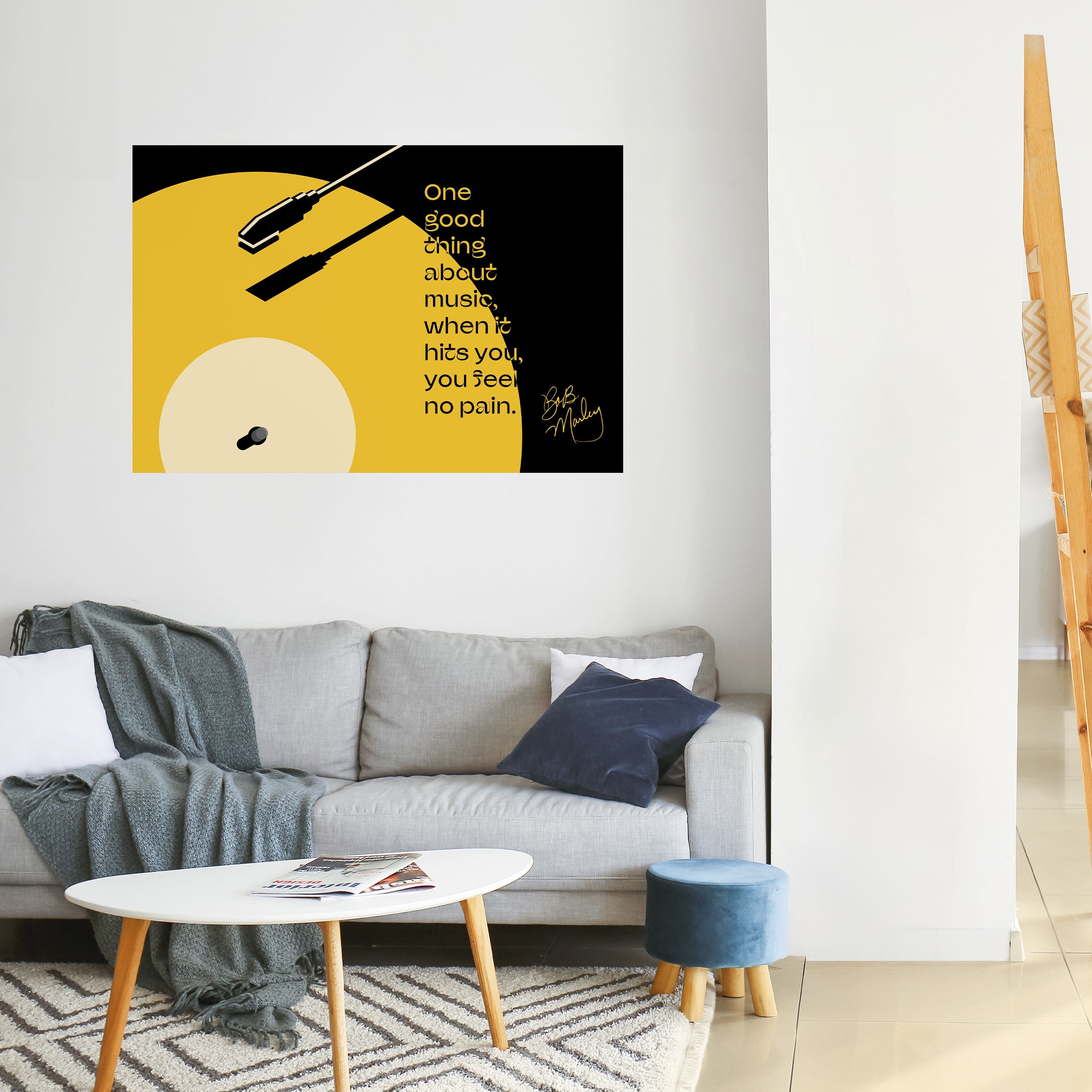 MUSIC – NO PAIN Horizontales Poster zum Abziehen und Aufkleben