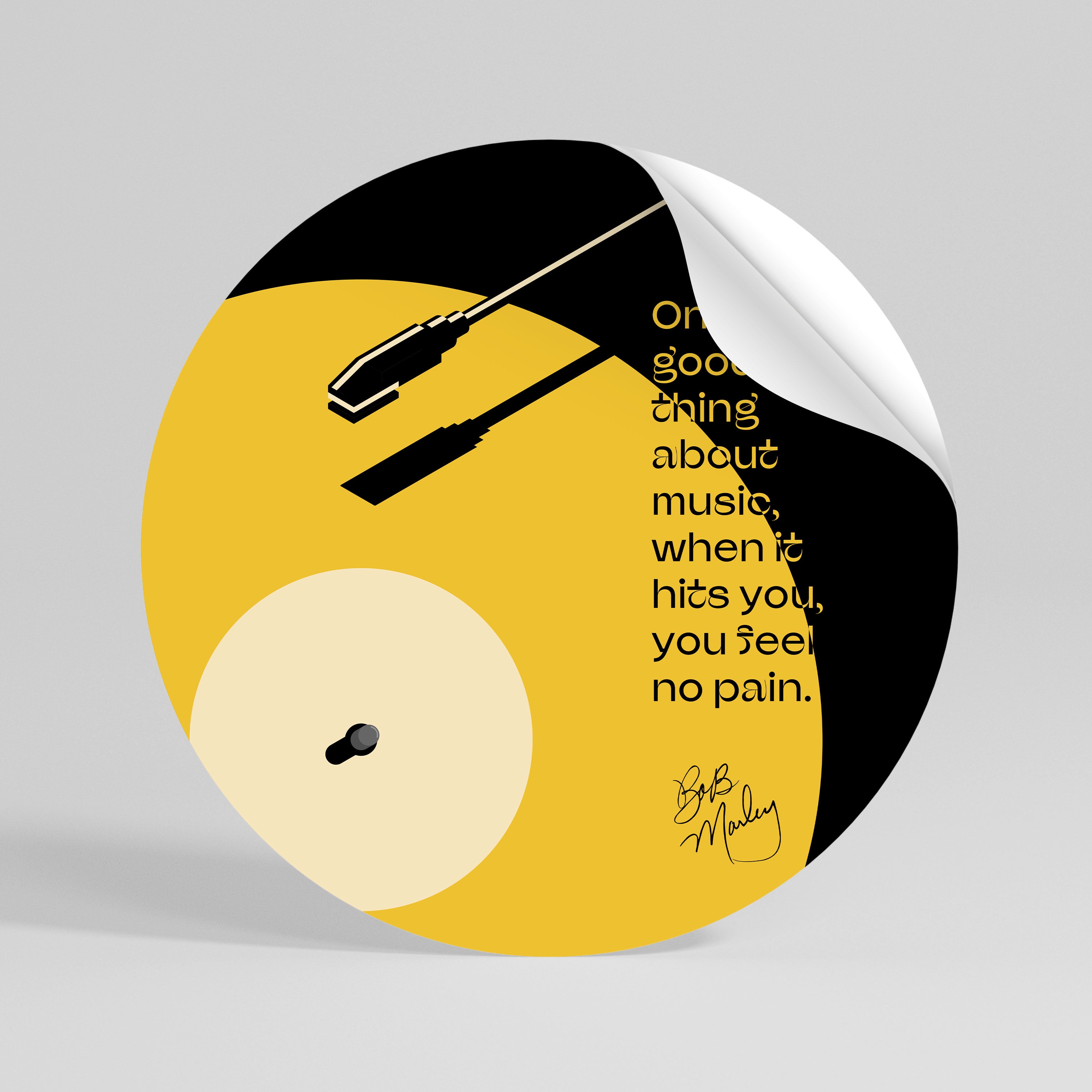MUSIC - NO PAIN Peel and Stick Round Sticker