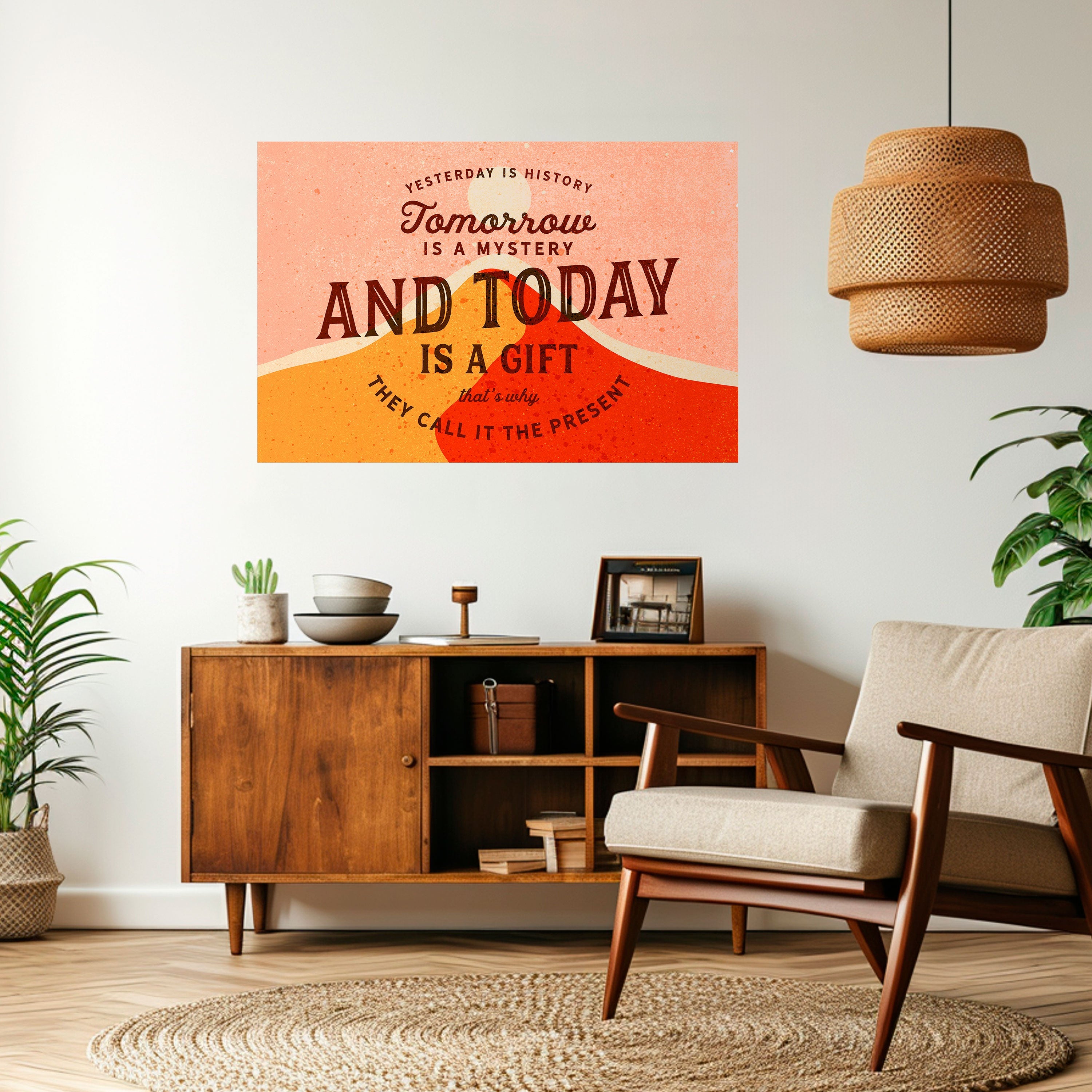 HEUTE IST EIN GESCHENK Horizontales Poster zum Abziehen und Aufkleben