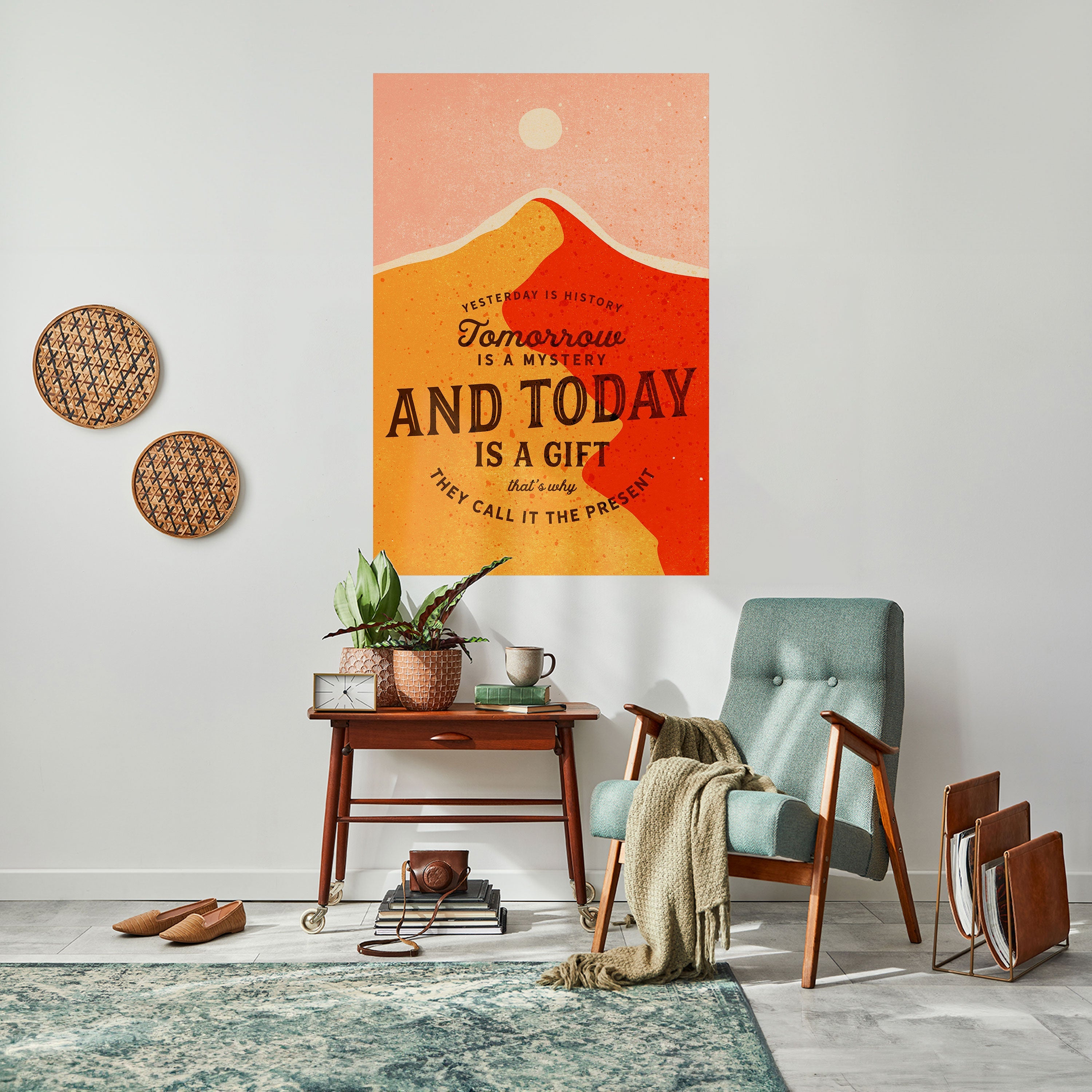 HEUTE IST EIN GESCHENK Vertikales Poster zum Abziehen und Aufkleben