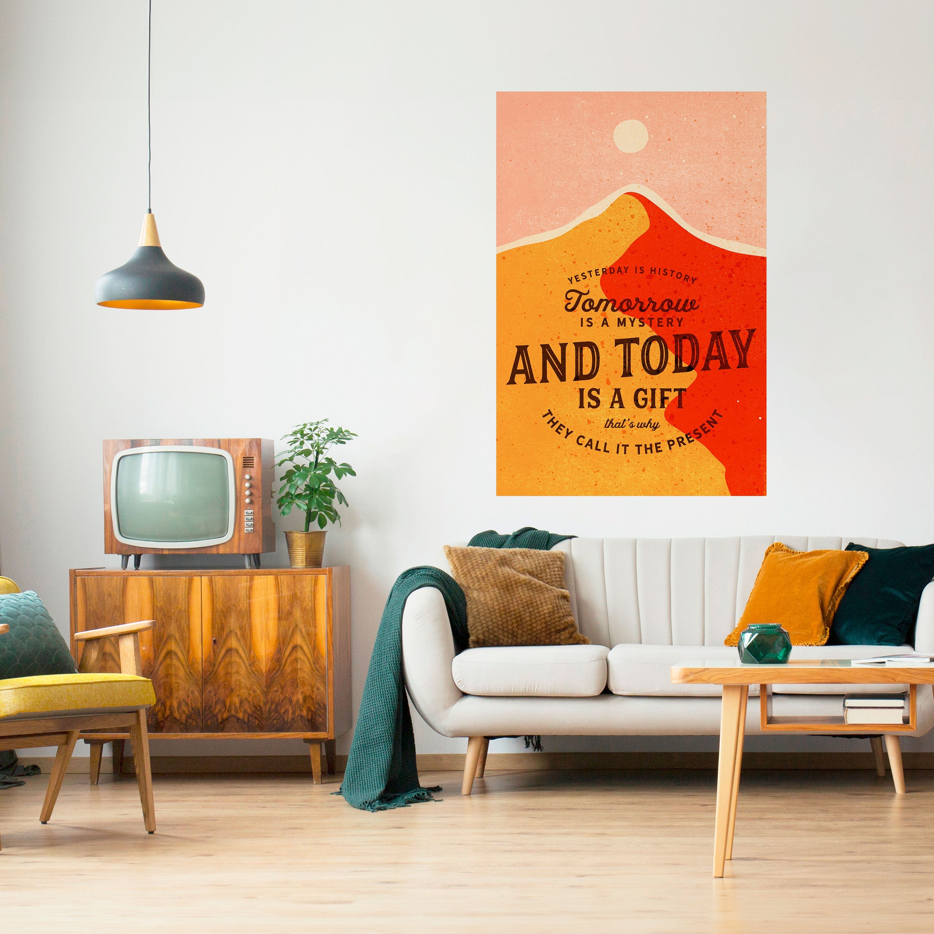 HEUTE IST EIN GESCHENK Vertikales Poster zum Abziehen und Aufkleben