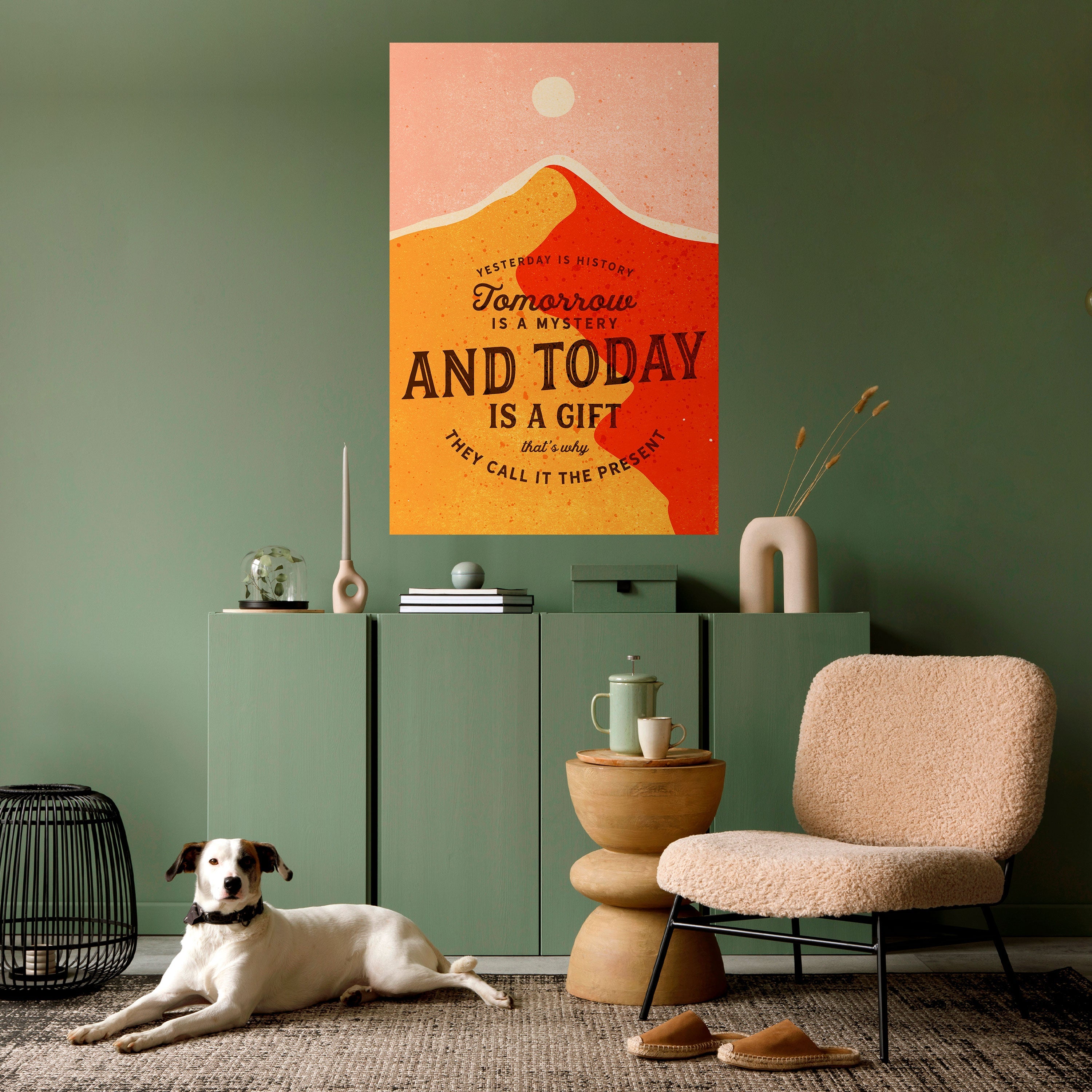 HEUTE IST EIN GESCHENK Vertikales Poster zum Abziehen und Aufkleben